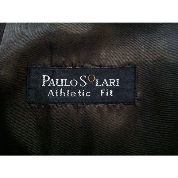PAULO SOLARI MEN'S NEW DARK BROWN 100%WOOL 2PC SUIT SIZE:38S