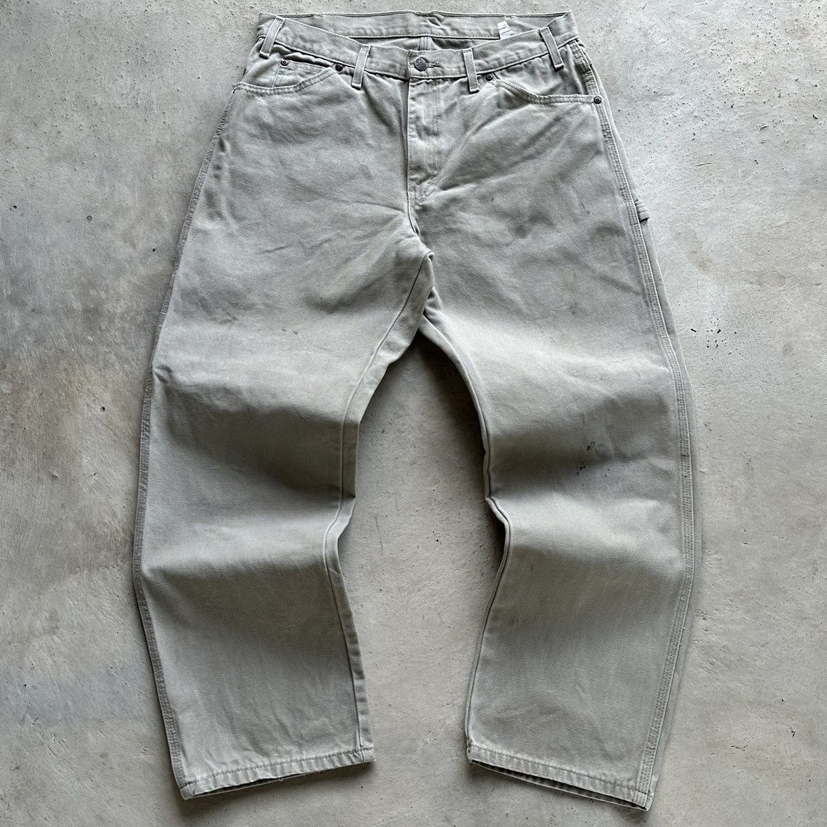 Carhartt × Dickies (32x30) Crazy Vintage Faded Tan/Grey Dickies Carpenter Pants Size US 32 / EU 48 - 4 Thumbnail