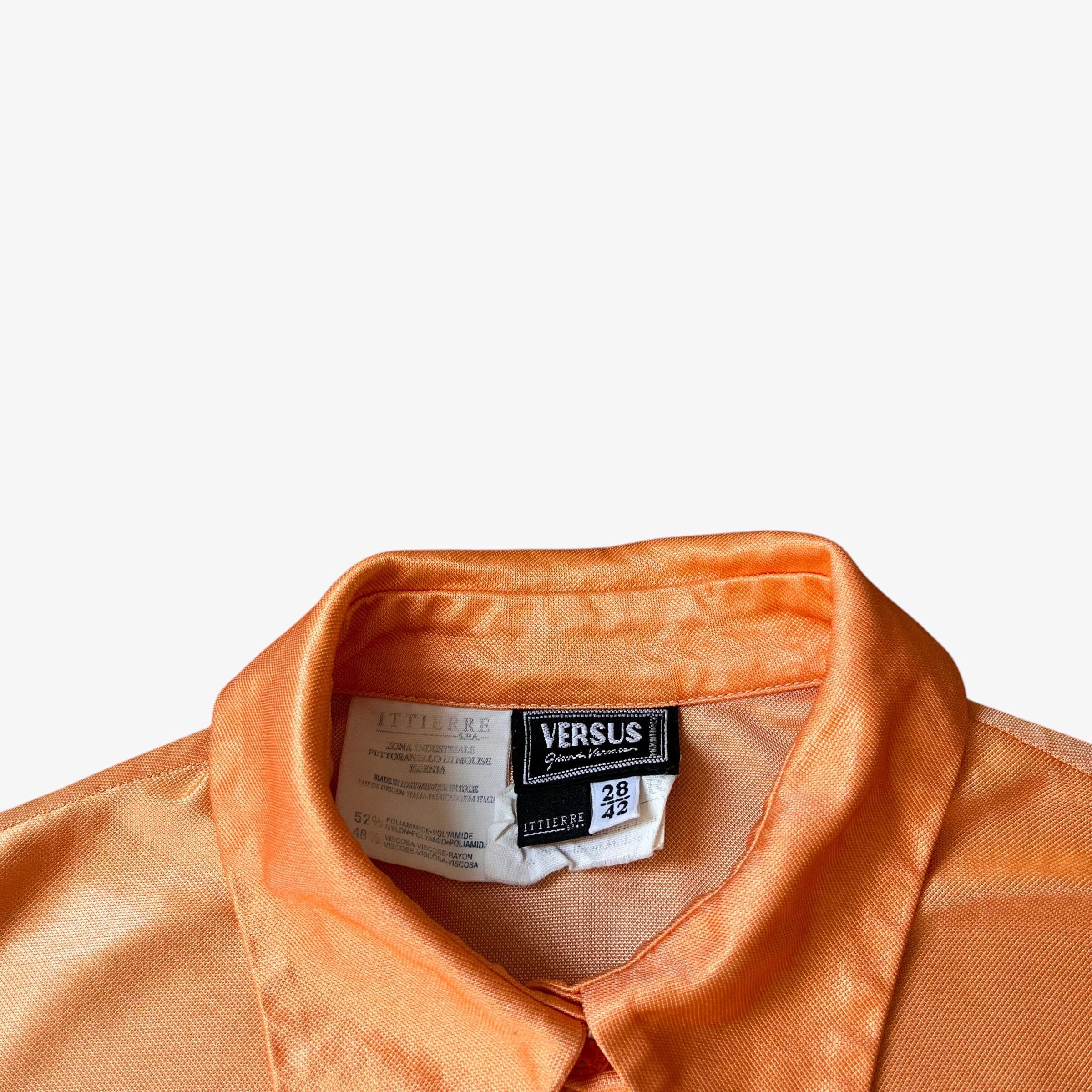 Versace Vintage 80s Women's Gianni Versace Versus Pale Orange Shirt Size S / US 4 / IT 40 - 2 Thumbnail