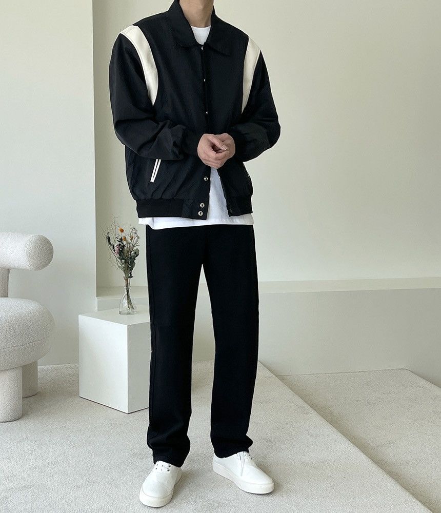 Beams Plus Rogermoore Lightweight Varsity Windbreaker Jacket Black Size US L / EU 52-54 / 3 - 13 Thumbnail