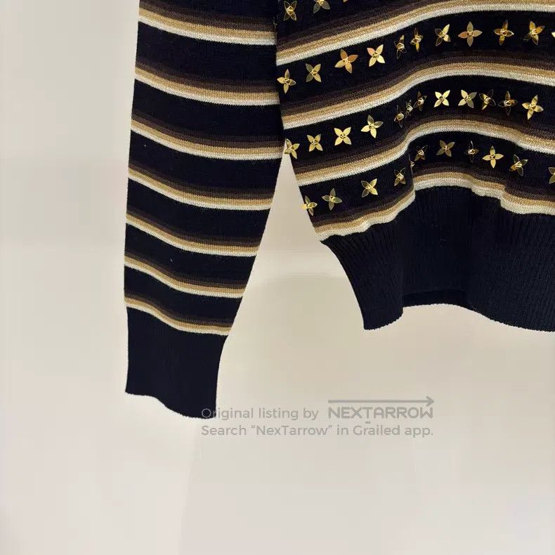 Louis Vuitton Louis Vuitton Black Brown Striped Star Sweater Size S / US 4 / IT 40 - 5 Thumbnail