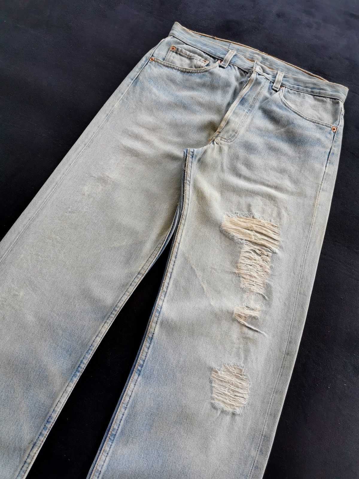 Levi's 90s Vintage Levis 501 Distressed Jeans Size US 30 / EU 46 - 4 Thumbnail