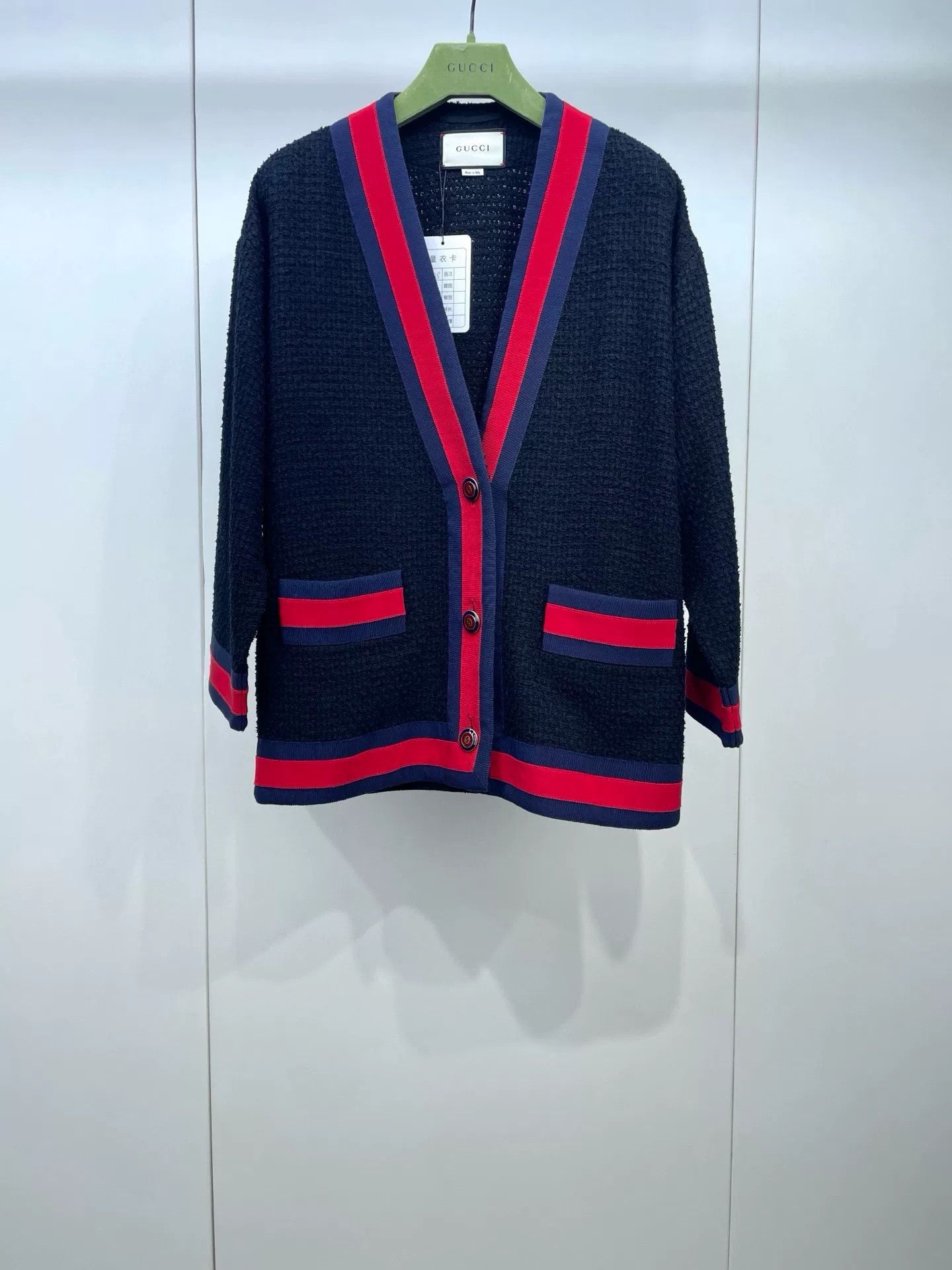Gucci Gucci Red Blue Trim Cardigan Size S / US 4 / IT 40 - 1 Thumbnail
