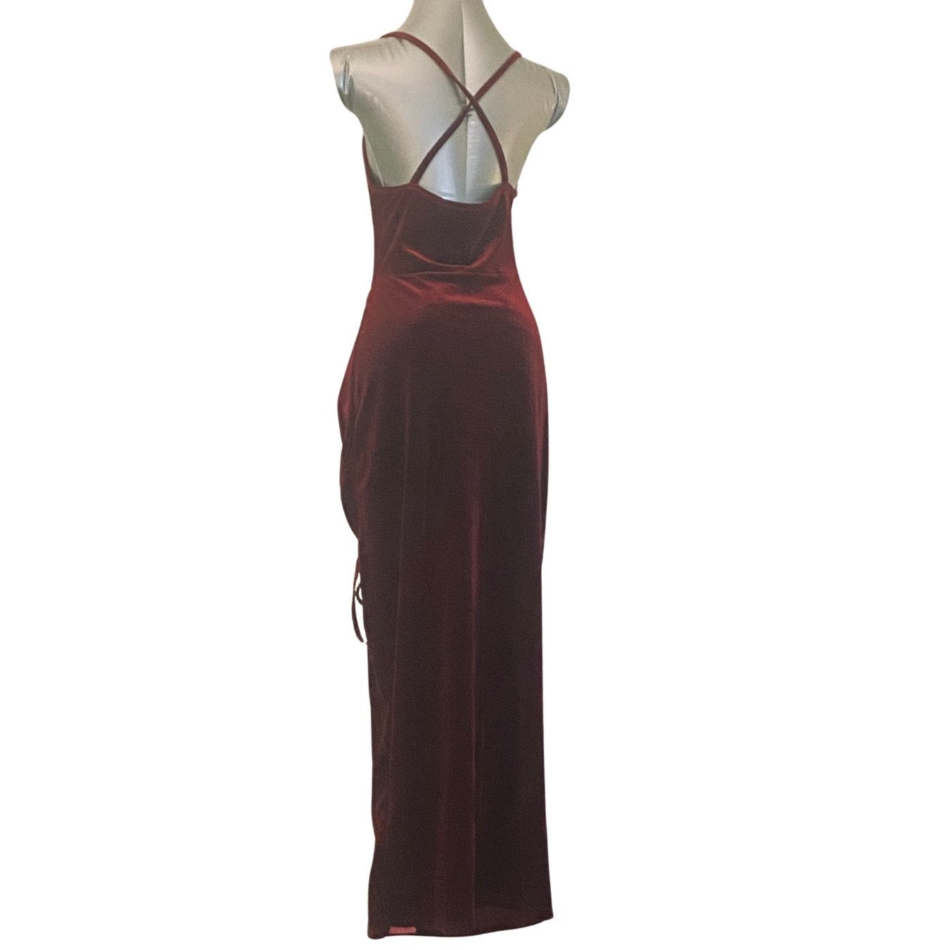 Shein Crushed Velvet Midi Dress NWT Size L / US 10 / IT 46 - 3 Thumbnail