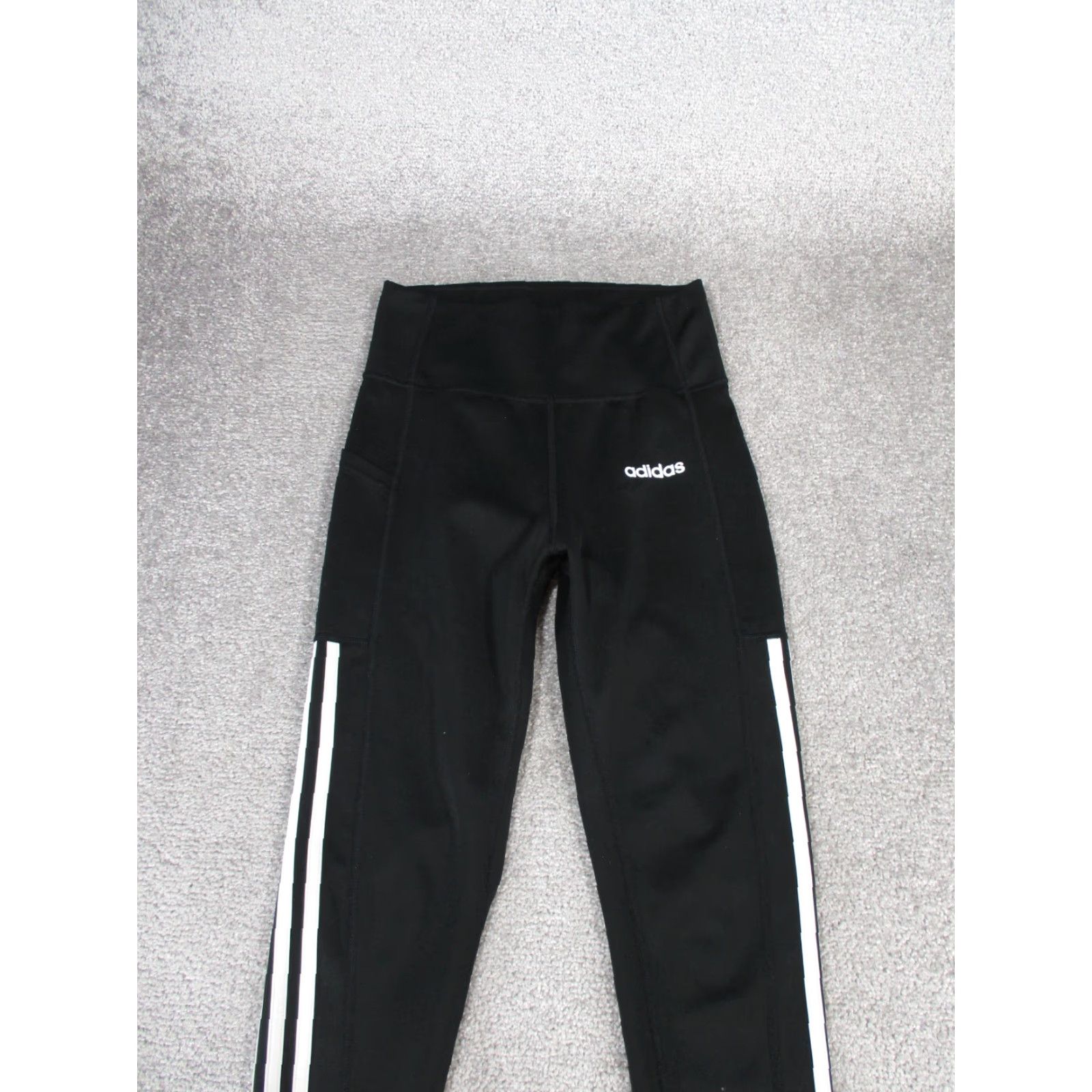 Adidas Adidas Leggings Womens Small Climalite Black White Stripes 26" Size 28" / US 6 / IT 42 - 2 Thumbnail