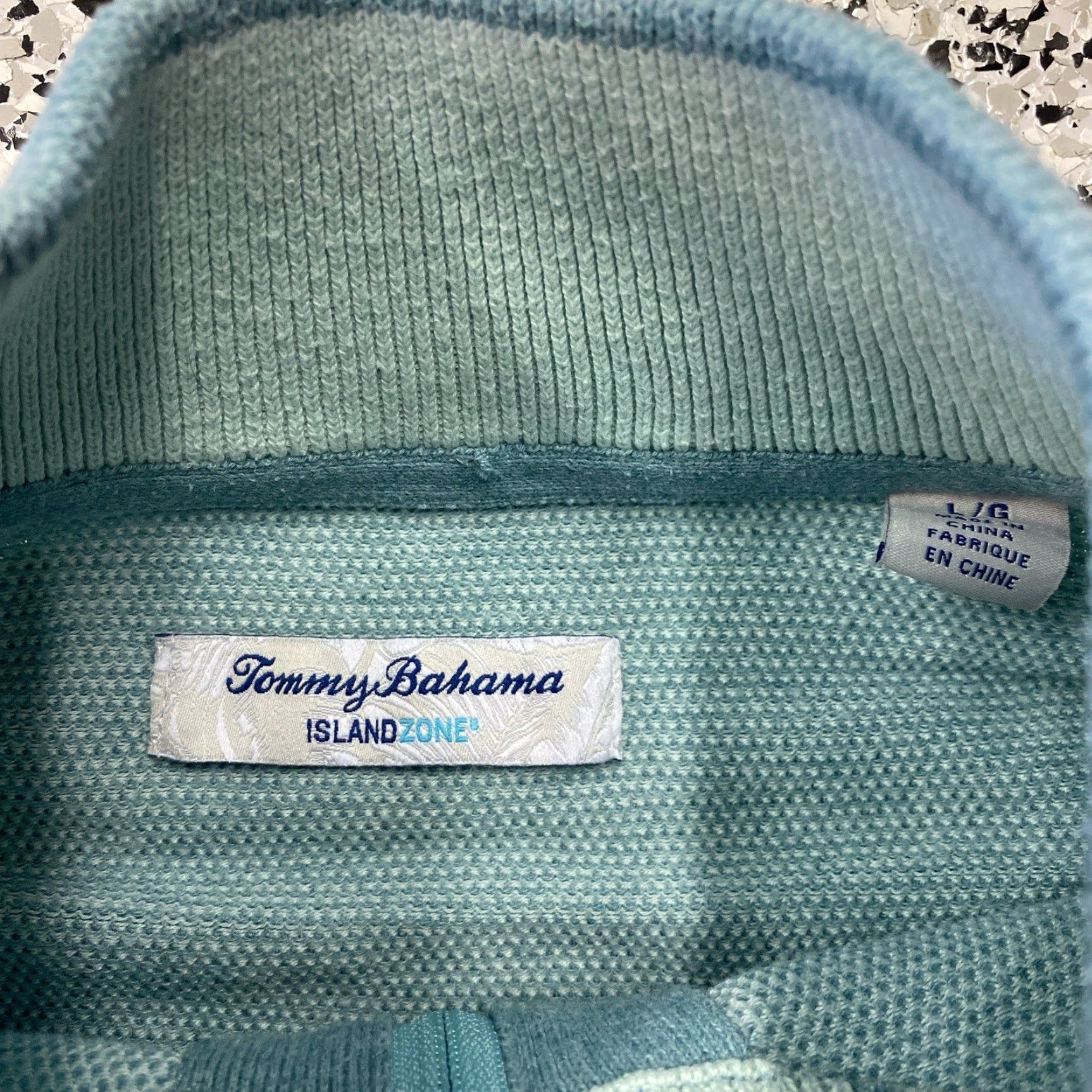 Tommy Bahama Tommy Bahama Island Zone Sweater 1/4 Zip Men L Solid Blue Green Knit Pullover Casual Beach Preppy 90s Golf Hiking Walking Size US L / EU 52-54 / 3 - 2 Thumbnail
