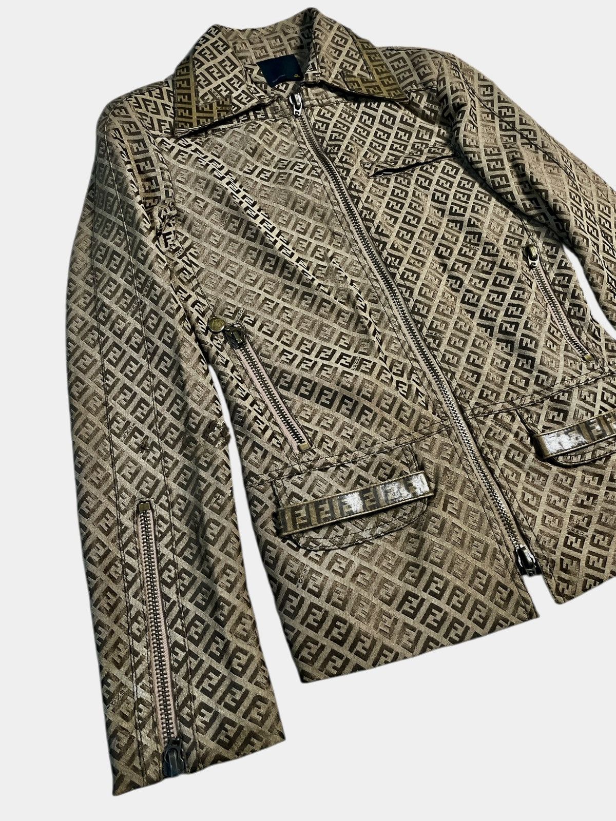 Fendi Vintage Fendi Zucca All-Over Monogram Zip Jacket Size 6 USA Size US S / EU 44-46 / 1 - 5 Thumbnail