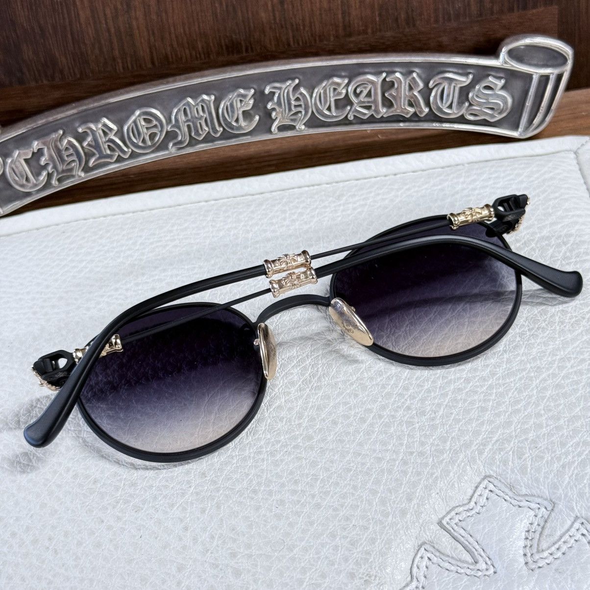 Chrome Hearts Chrome Hearts BUBBA - A 1/1 ‘Dark Triad’ Sunglasses Size ONE SIZE - 2 Thumbnail