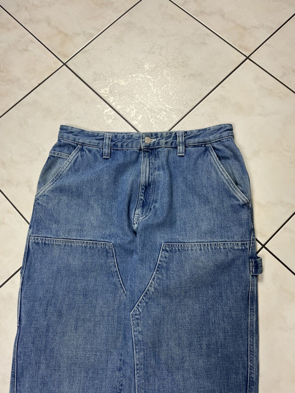 Stussy × Vintage Stussy workgear navy denim double knee baggy jeans pants 34 Size US 34 / EU 50 - 3 Thumbnail
