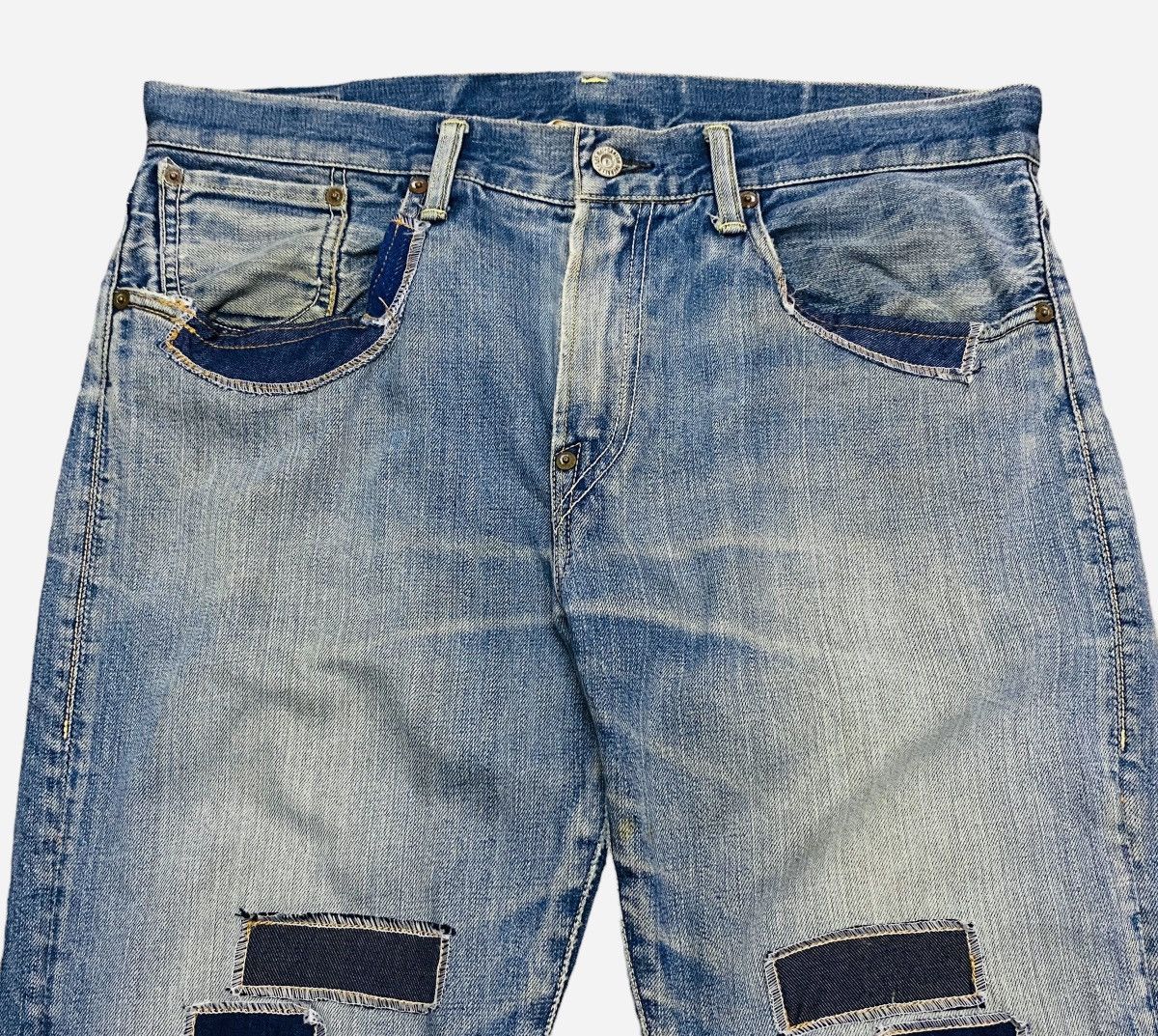 Designer × Japanese Brand × Vintage Rare Vintage Japanese Brand Canton Patchwork Jeans 2000s Size US 34 / EU 50 - 3 Thumbnail