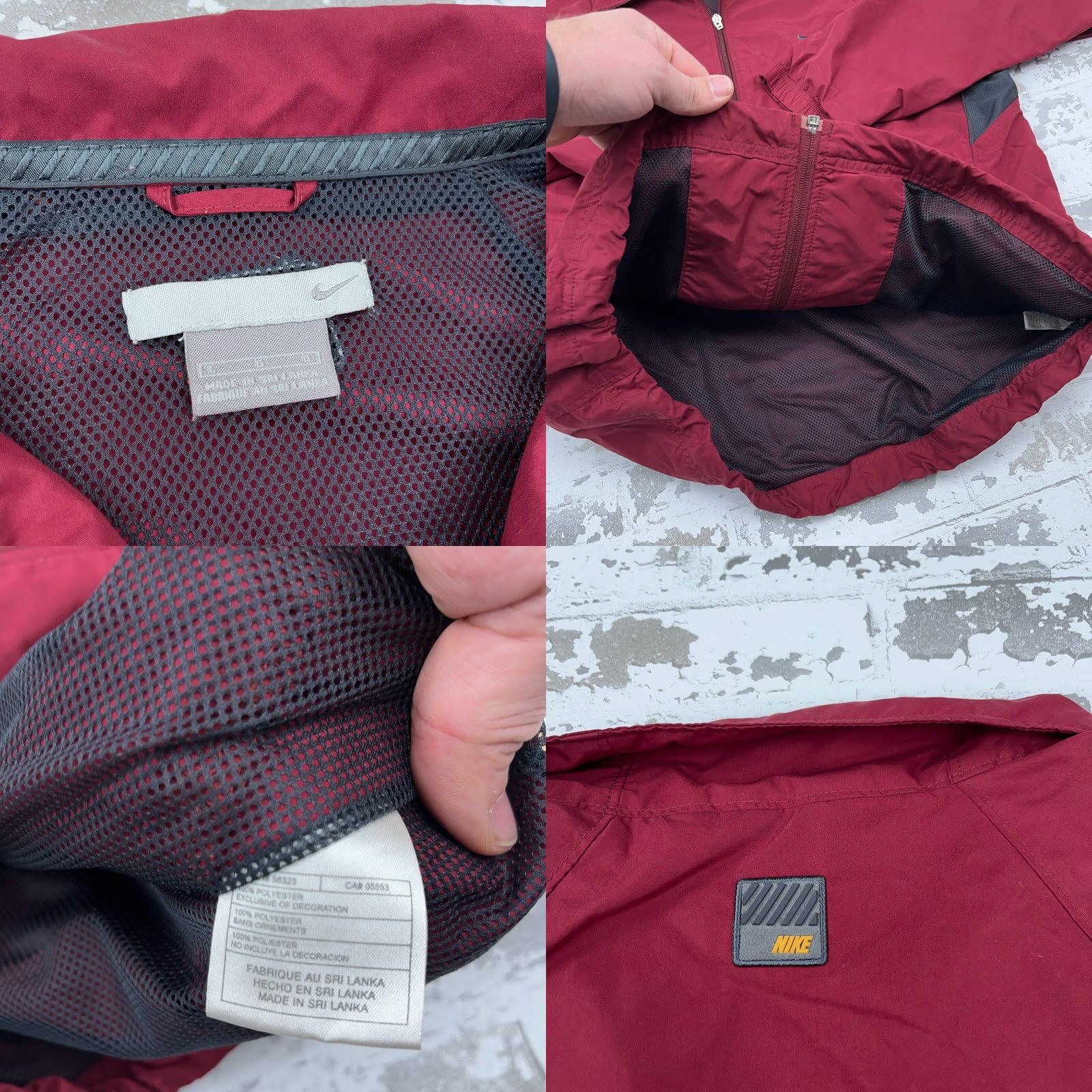 Nike VINTAGE Nike Jacket Men Large Maroon Y2K 2000s Track Suit Windbreaker Warm Up Size 42R - 8 Thumbnail
