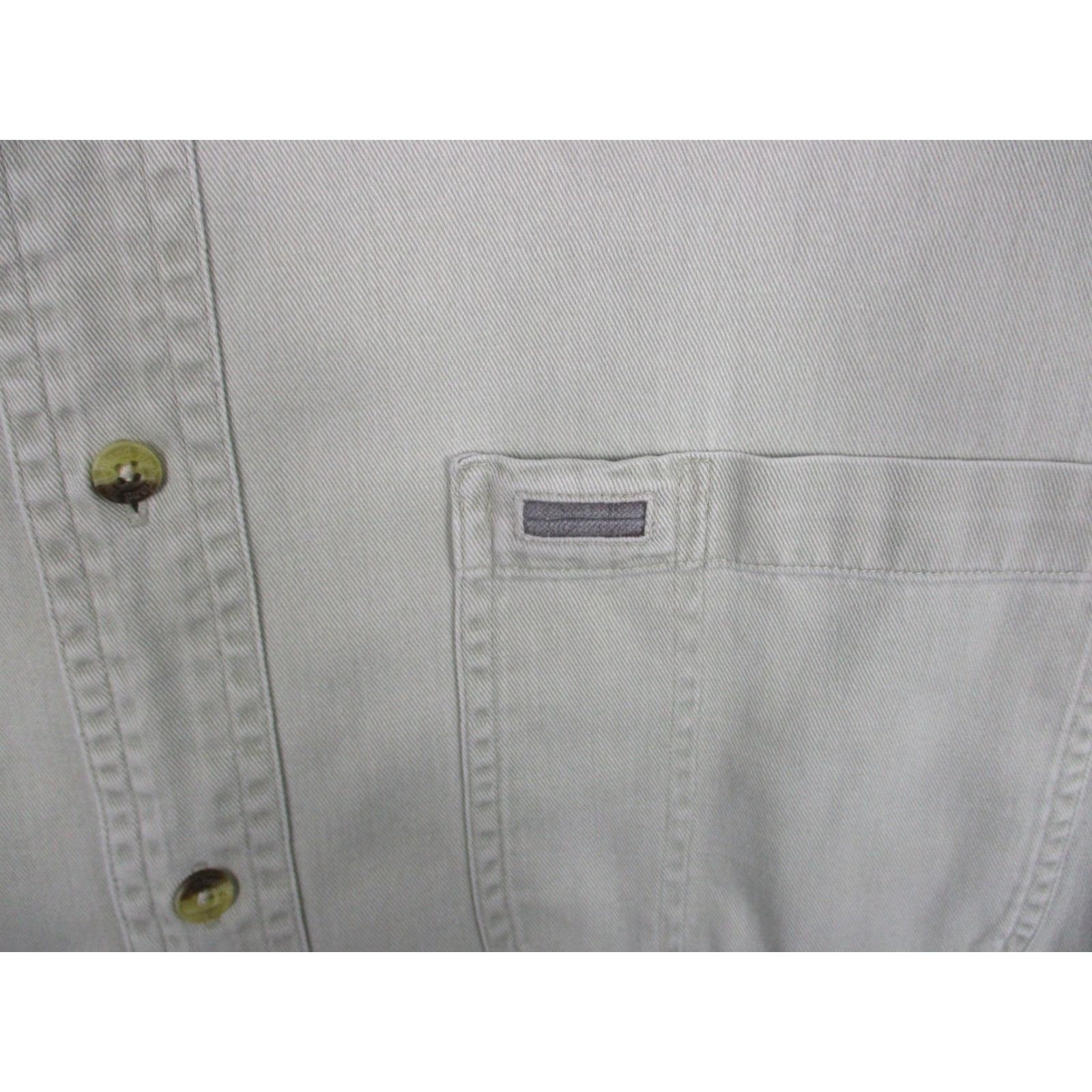 Timberland VINTAGE Timberland Shirt Mens Large Beige Long Sleeve Pocket Cotton Twill Size US L / EU 52-54 / 3 - 2 Thumbnail
