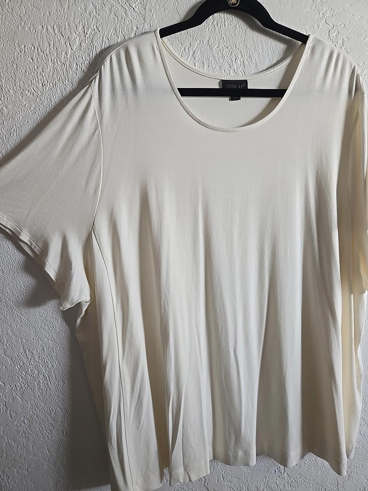 Other J Jill Stretch T-Shirt Women's 4X Off White Top Short Sleeve Size 4XL / US 24-26 - 3 Thumbnail