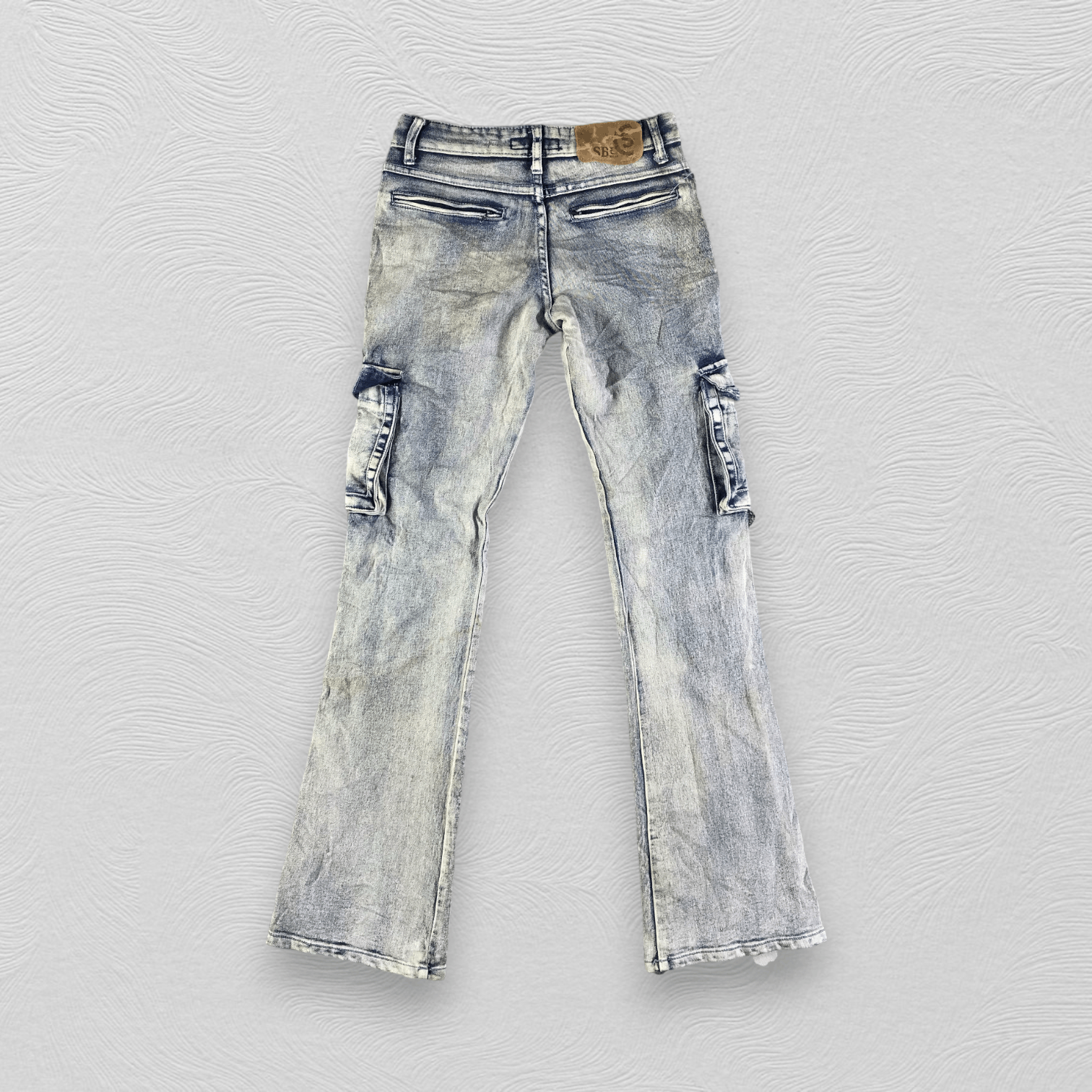 Japanese Brand Vintage Japanese Cargo Jeans Dirty Wash Denim KJ3058 Size US 27 - 2 Thumbnail
