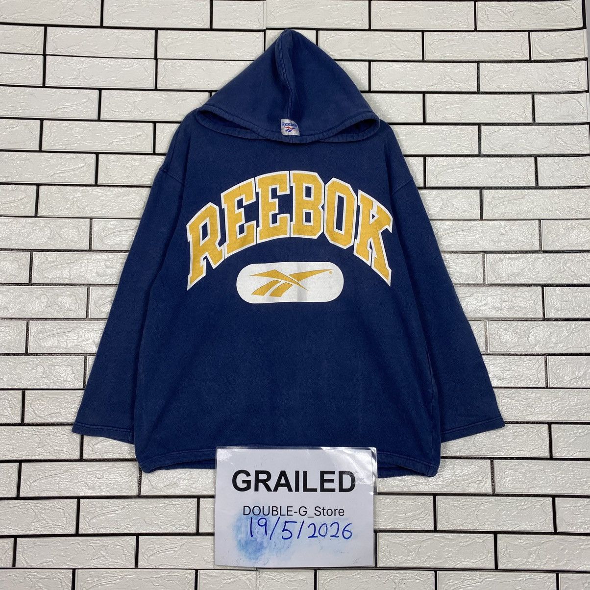 Vintage 📌Vintage Hoodie Sweatshirt Pull Over Reebok Big Logo Size US L / EU 52-54 / 3 - 1 Thumbnail
