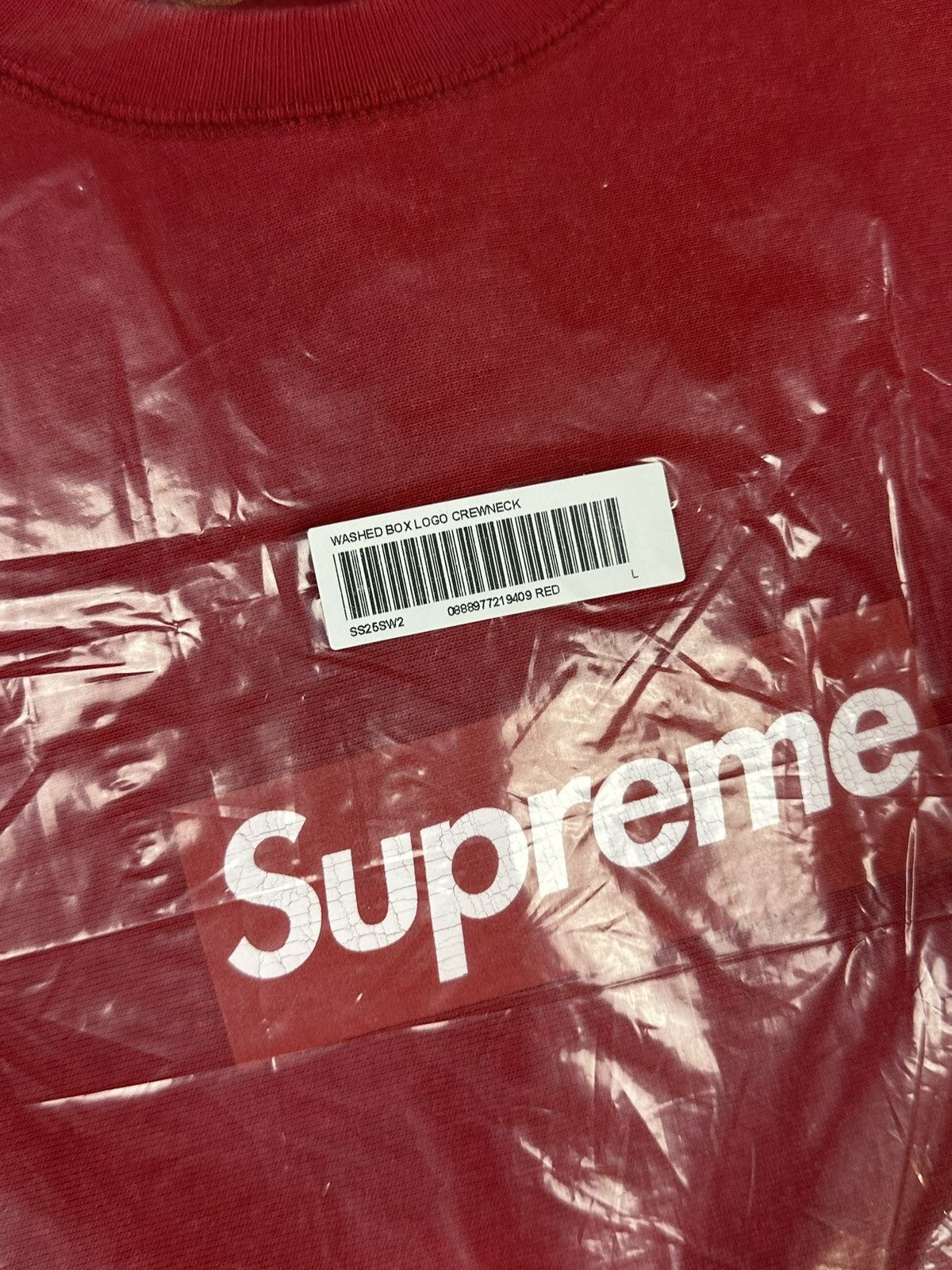 Supreme Supreme Washed Box Logo Crewneck Red SS25 size Large Size US L / EU 52-54 / 3 - 3 Thumbnail