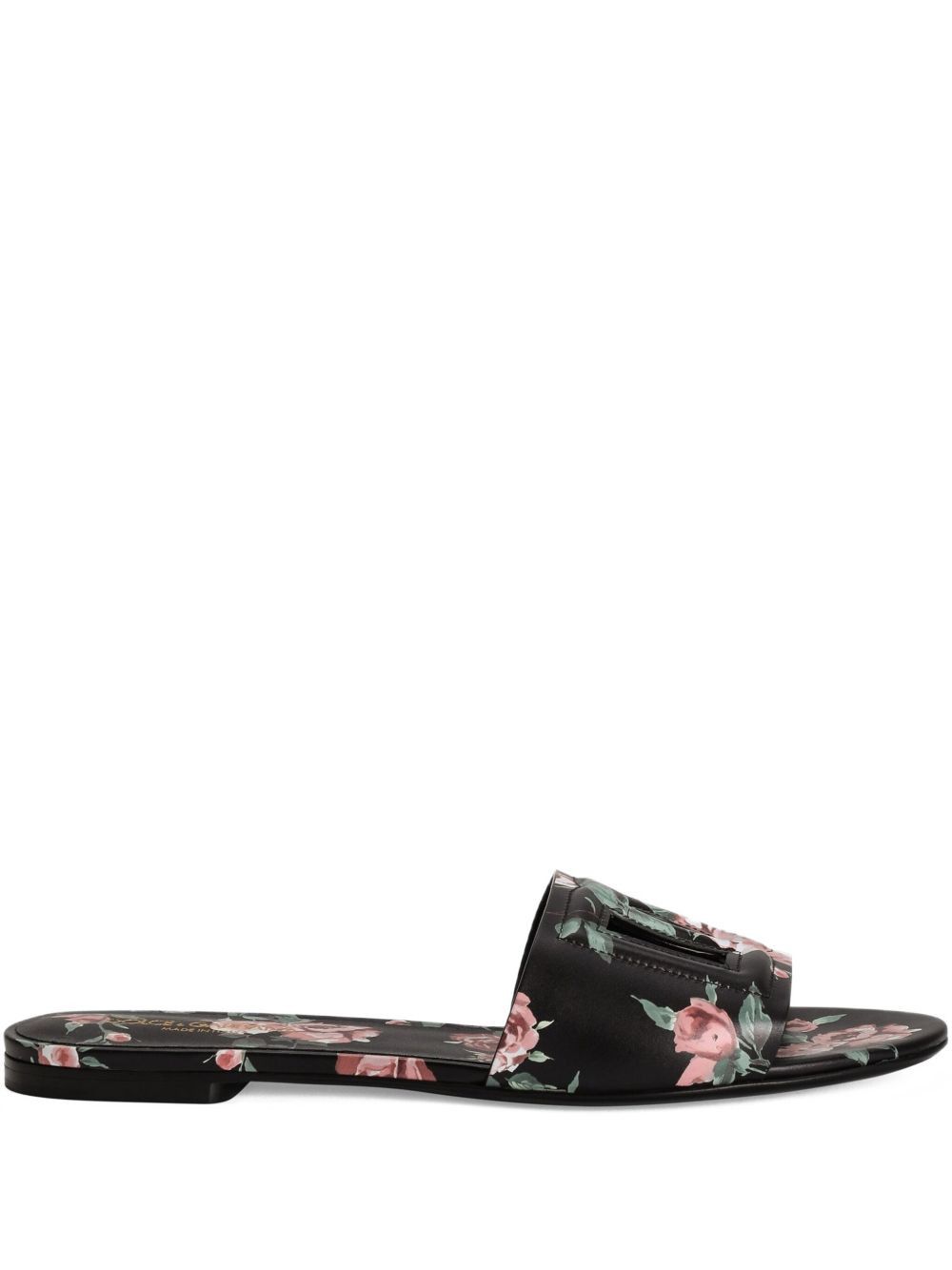 Dolce & Gabbana DG LOGO LEATHER FLAT SANDALS Size US 10 / IT 40 - 1 Thumbnail