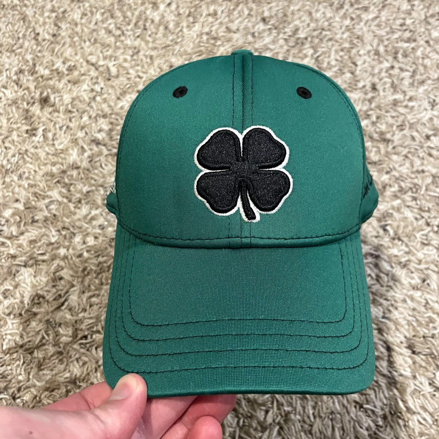 Vintage Black Clover Golf Hat Fitted S/M Green Live Lucky Penguin Classic Golf Size ONE SIZE - 3 Thumbnail