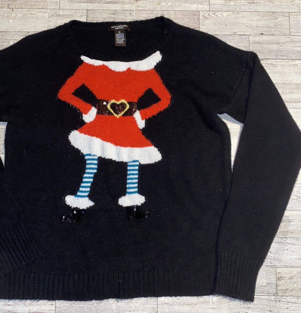 Vintage Linda Matthews, NY, Retro, Embellished, Holiday Knit Sweater Size M / US 6-8 / IT 42-44 - 12 Thumbnail