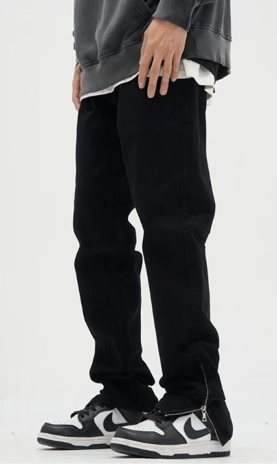Japanese Brand × Jean American high street zippered straight leg slit casual jeans Size US 32 / EU 48 - 3 Thumbnail