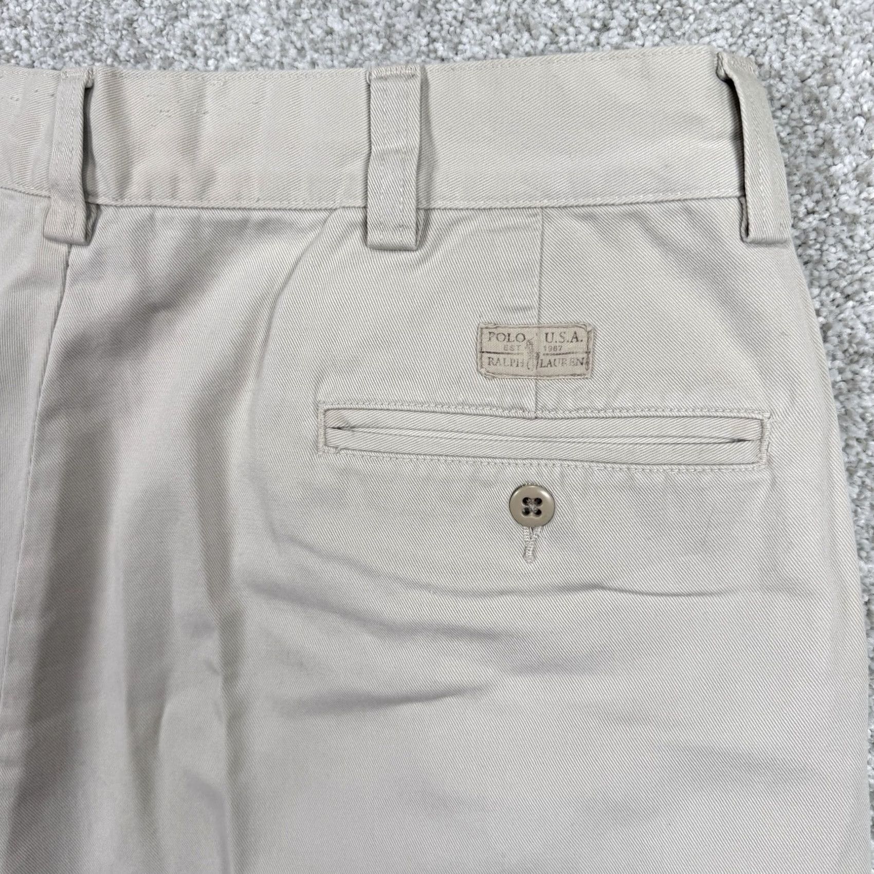 Polo Ralph Lauren VINTAGE Polo Ralph Lauren Pants Mens 34x31 Khaki Chino Flat Front Size US S / EU 44-46 / 1 - 6 Thumbnail
