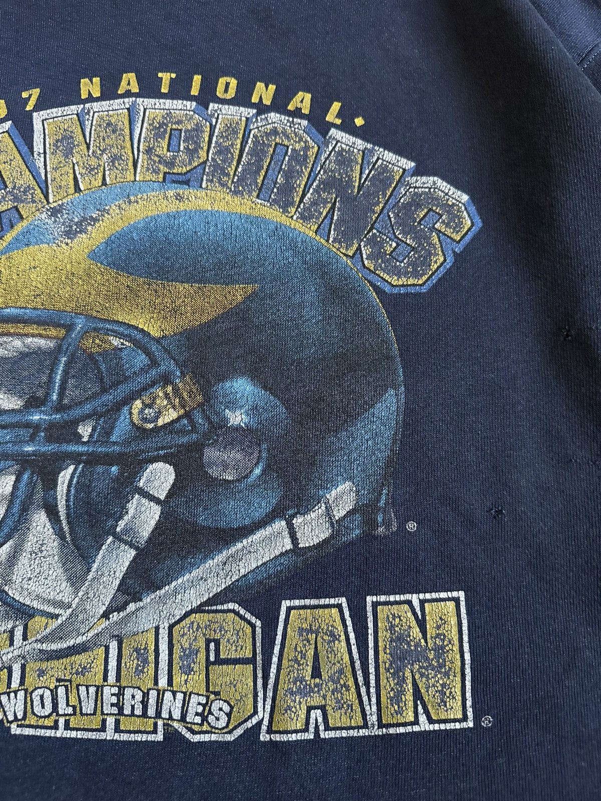 Vintage 90s Retro Champions Michigan 1987 national sweatshirts vntg Size US L / EU 52-54 / 3 - 13 Thumbnail