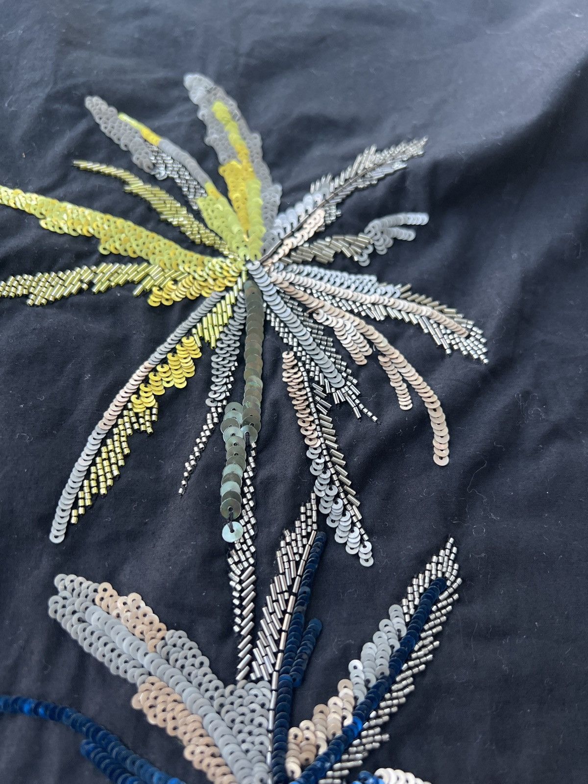Valentino VALENTINO Sequin Palm Beaded Shirt Size US L / EU 52-54 / 3 - 7 Thumbnail
