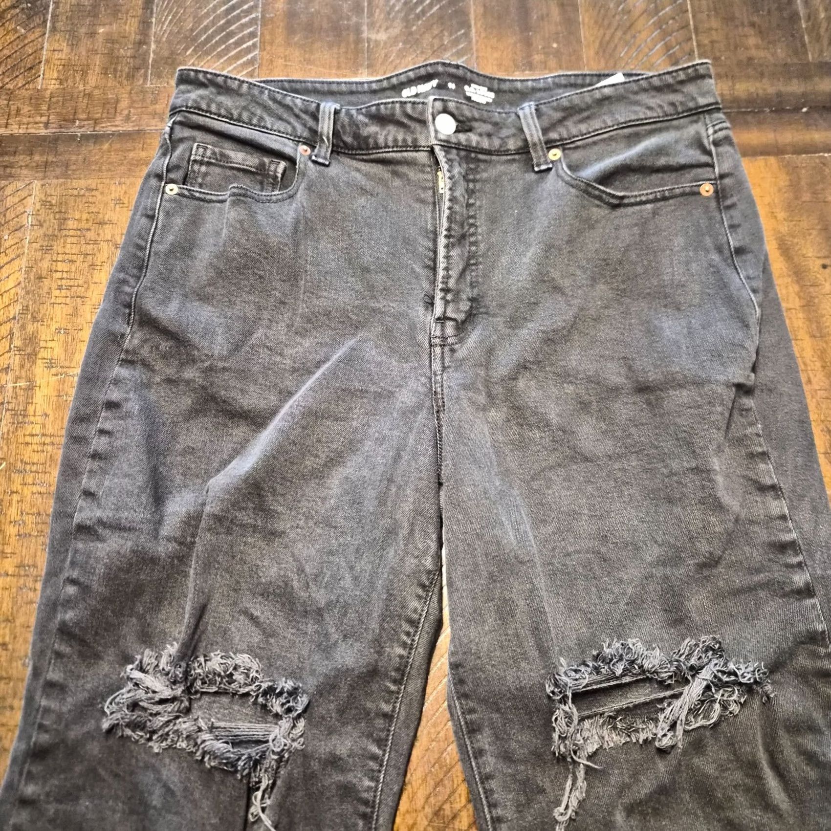 Old Navy Old Navy High Rise O.G. Loose Secret Smooth Pockets Denim Jeans Size 14 Black Womens Size 36" / US 14 / IT 50 - 2 Thumbnail
