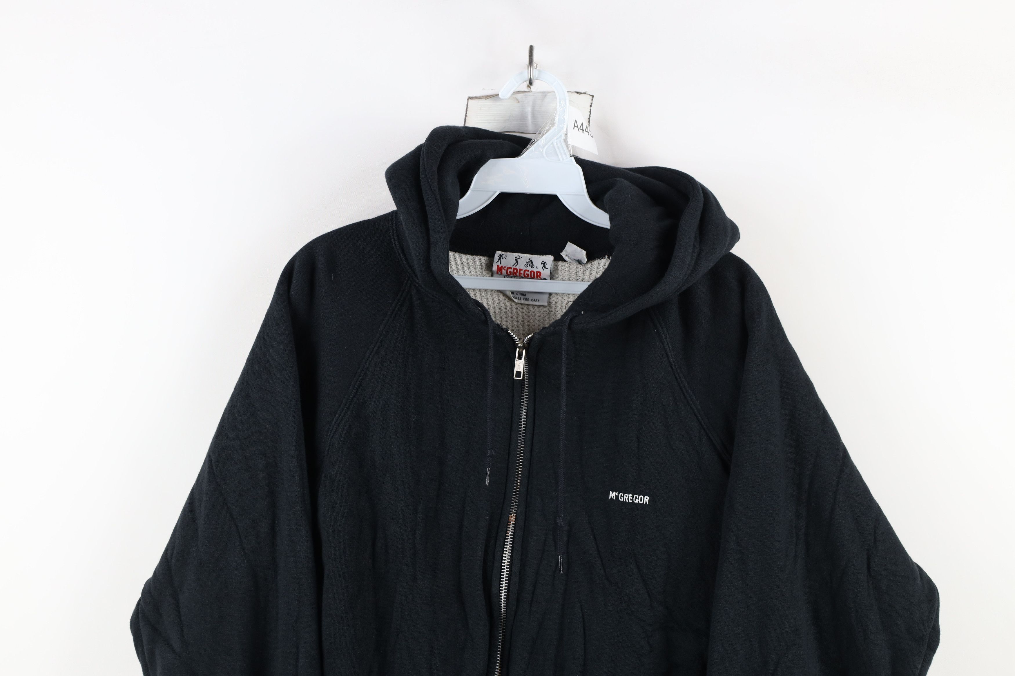 Vintage Vintage 80s 90s Streetwear Lined Blank Zip Hoodie Black Size US L / EU 52-54 / 3 - 2 Thumbnail