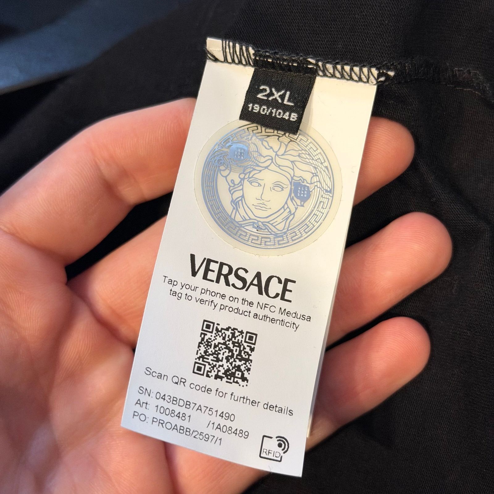 Versace Versace Embroidered Pocket Logo T-Shirt Size US XXL / EU 58 / 5 - 4 Thumbnail