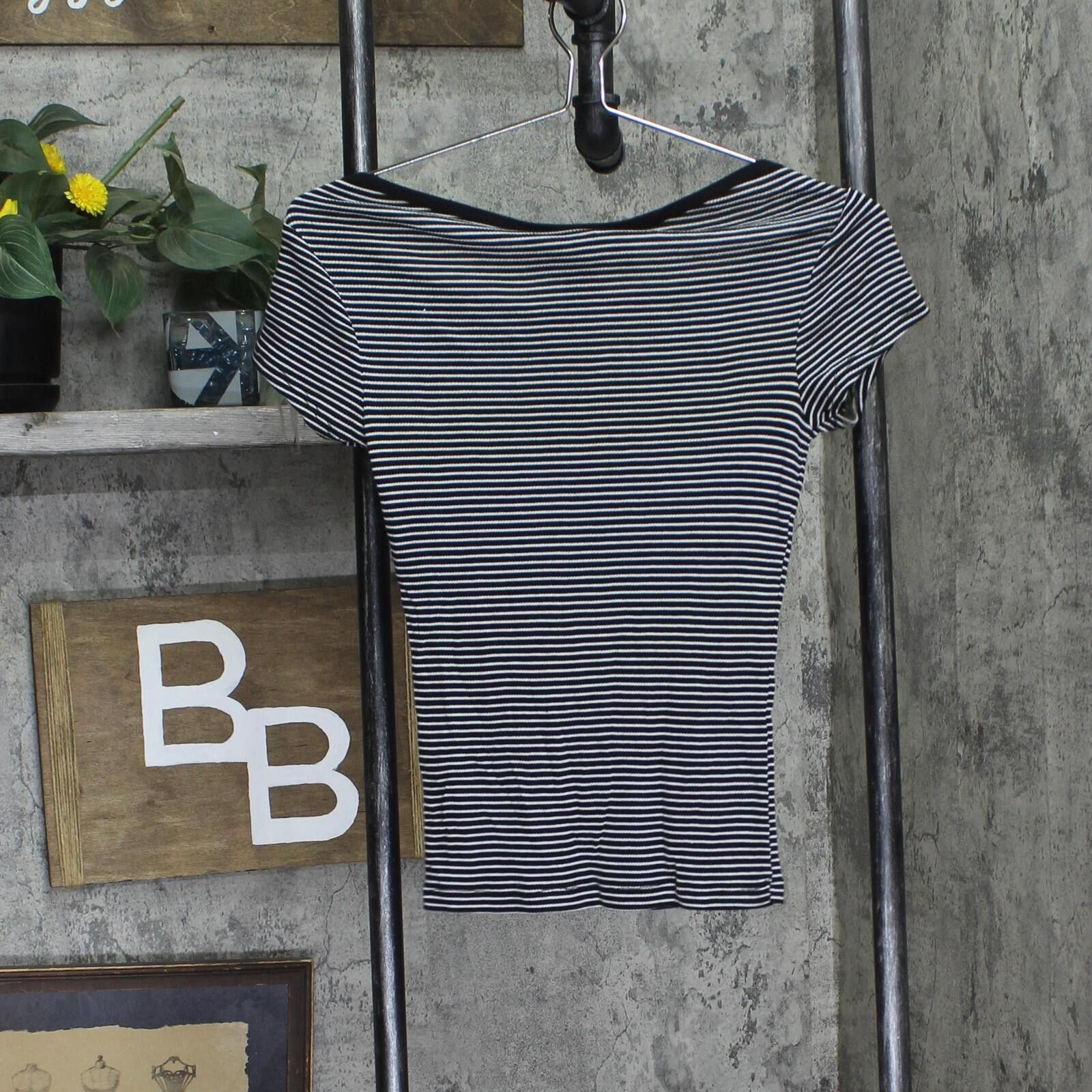 Other Nwt Polly & Esther Striped Skimmer T-shirt Black Stripe S Size S / US 4 / IT 40 - 2 Thumbnail