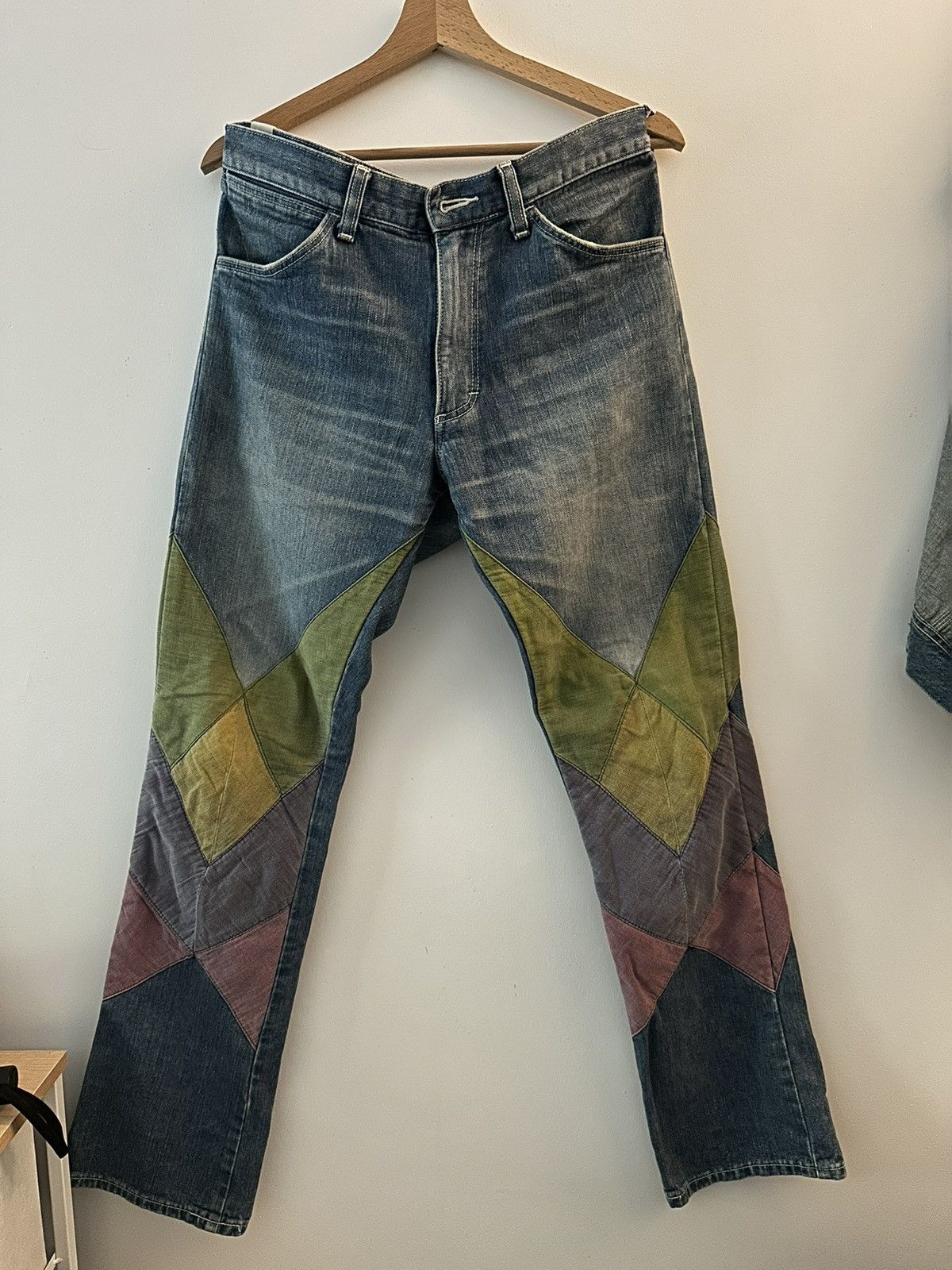 N.Hoolywood N.HOOLYWOOD × Wrangler collab patchwork washed bootcut jeans Size US 31 - 1 Thumbnail