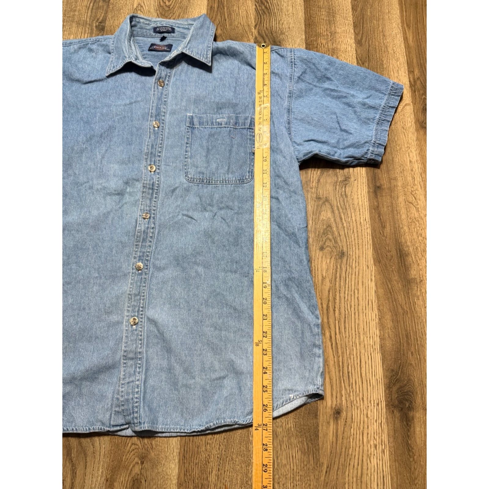 Dickies Dickies Shirt Mens Large Blue Short Sleeve Button Up 100% Cotton Casual Workwear Size US L / EU 52-54 / 3 - 7 Thumbnail
