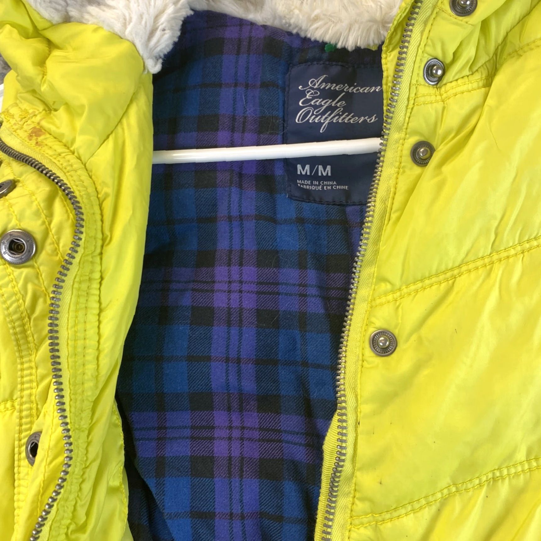 Vintage **American Eagle Women's Hooded Vest M Yellow Zip Sleeveless** User: **Women's American Eagle Hooded Vest M Yellow Zip Sleeveless** Size M / US 6-8 / IT 42-44 - 7 Thumbnail