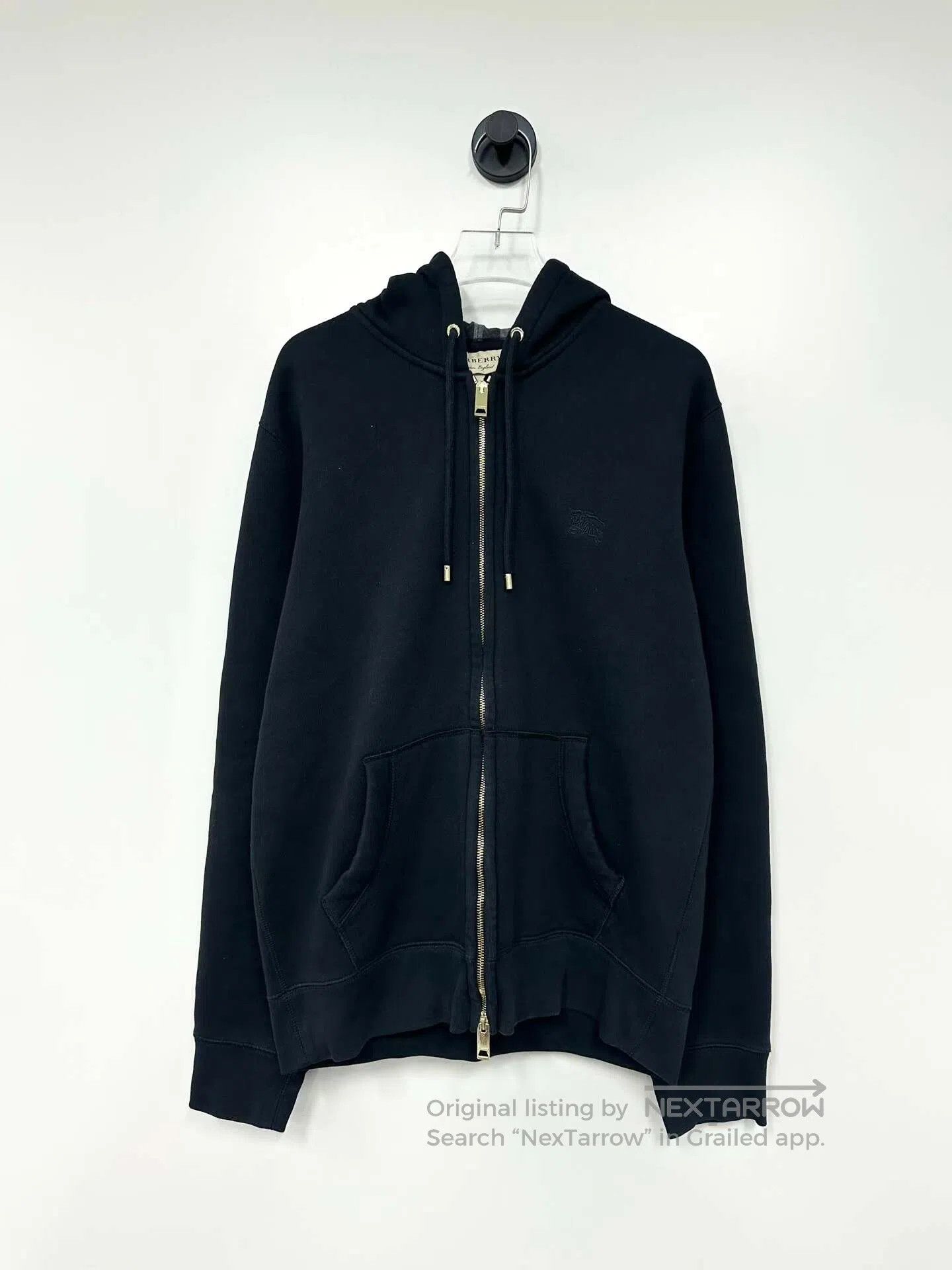 Burberry Burberry Black Classic Embroidered Warhorse Zip-up Hoodie Size M / US 6-8 / IT 42-44 - 1 Thumbnail