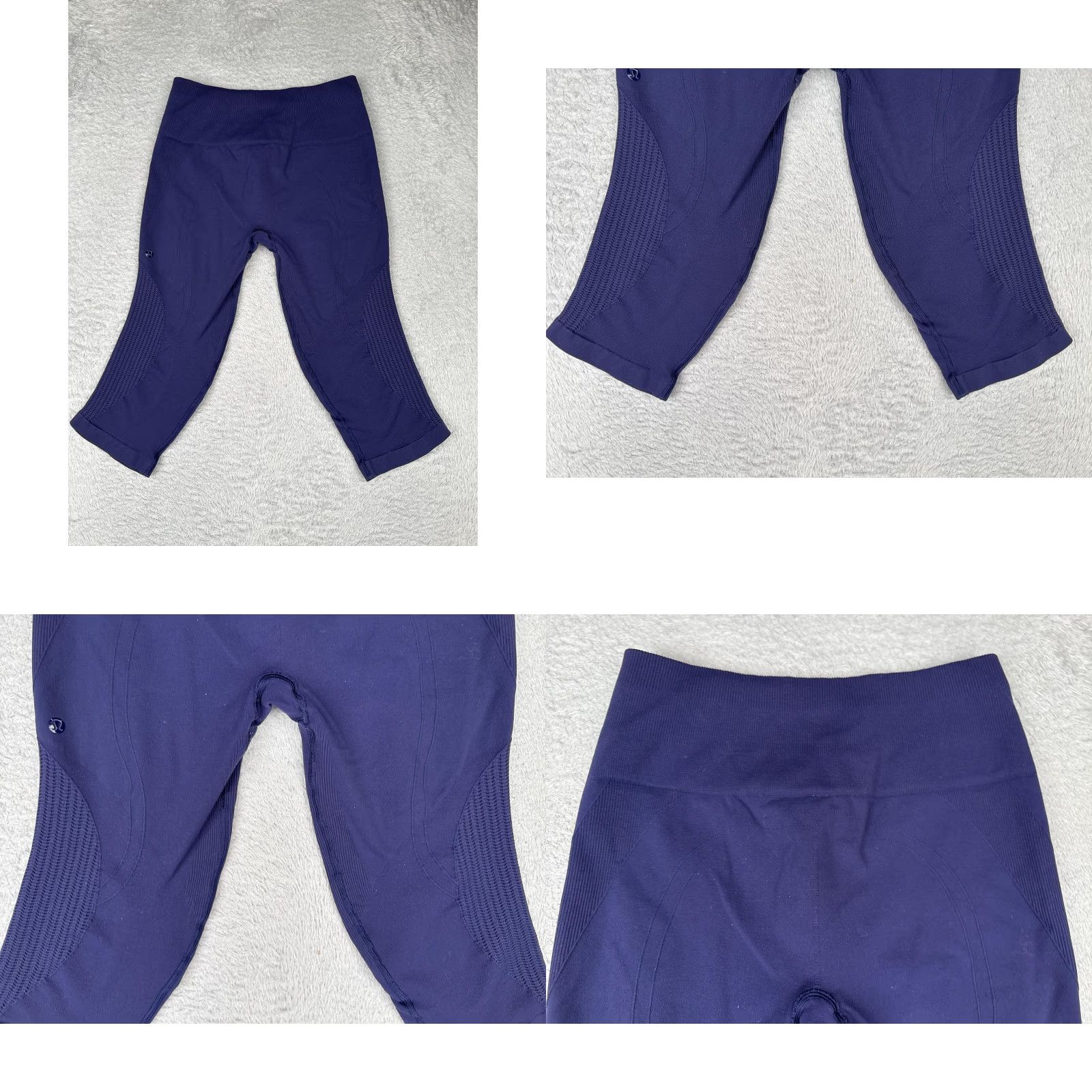 Lululemon Lululemon Crop Leggings Womens 10 Blue Purple In The Flow Crop Ruched Yoga Gym Size 32" / US 10 / IT 46 - 9 Thumbnail