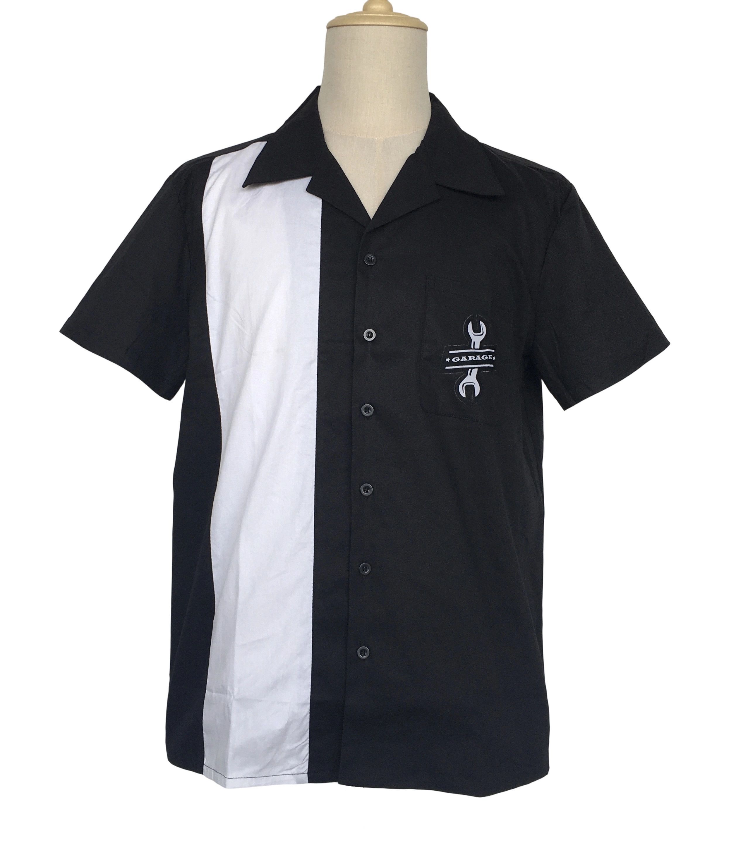 Other Black Men Shirts Patch Pocket White Panel Vintage Style Size US L / EU 52-54 / 3 - 1 Thumbnail