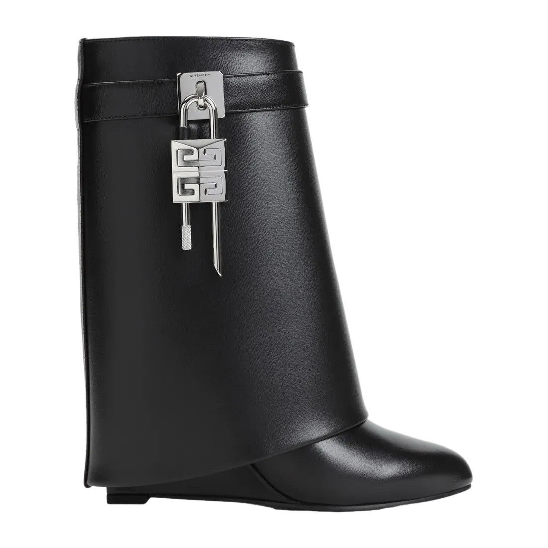 Givenchy GIVENCHY Shark Lock $2050 Black Leather 90mm Ankle Boots New Size US 8 / IT 38 - 1 Thumbnail
