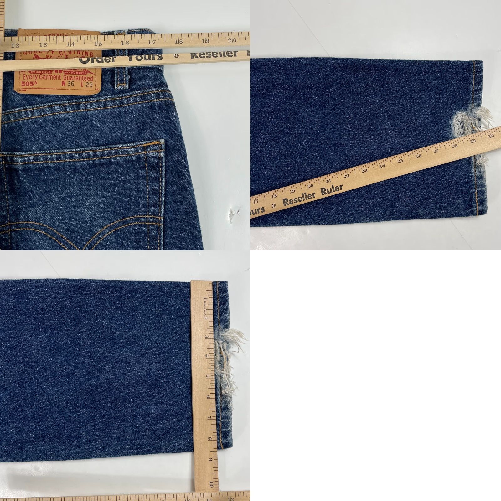 Levi's VINTAGE Levi's 505 Jeans Mens 36 x 29 Blue Straight Leg Dark Wash Denim Western Streetwear Y2K Mens Size US 36 / EU 52 - 9 Thumbnail