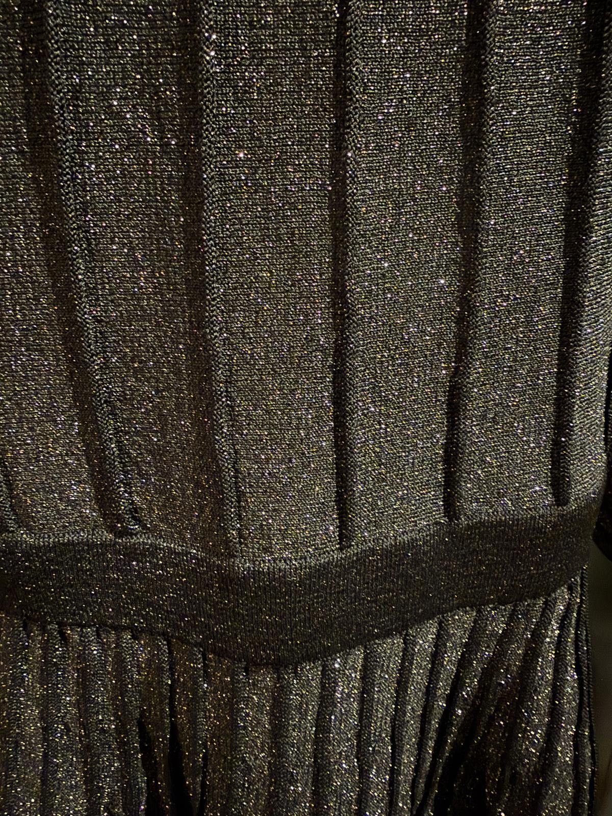 Other The Fold Lumia Black Metallic Knit Dress with Pleated Skirt Size L / US 10 / IT 46 - 5 Thumbnail