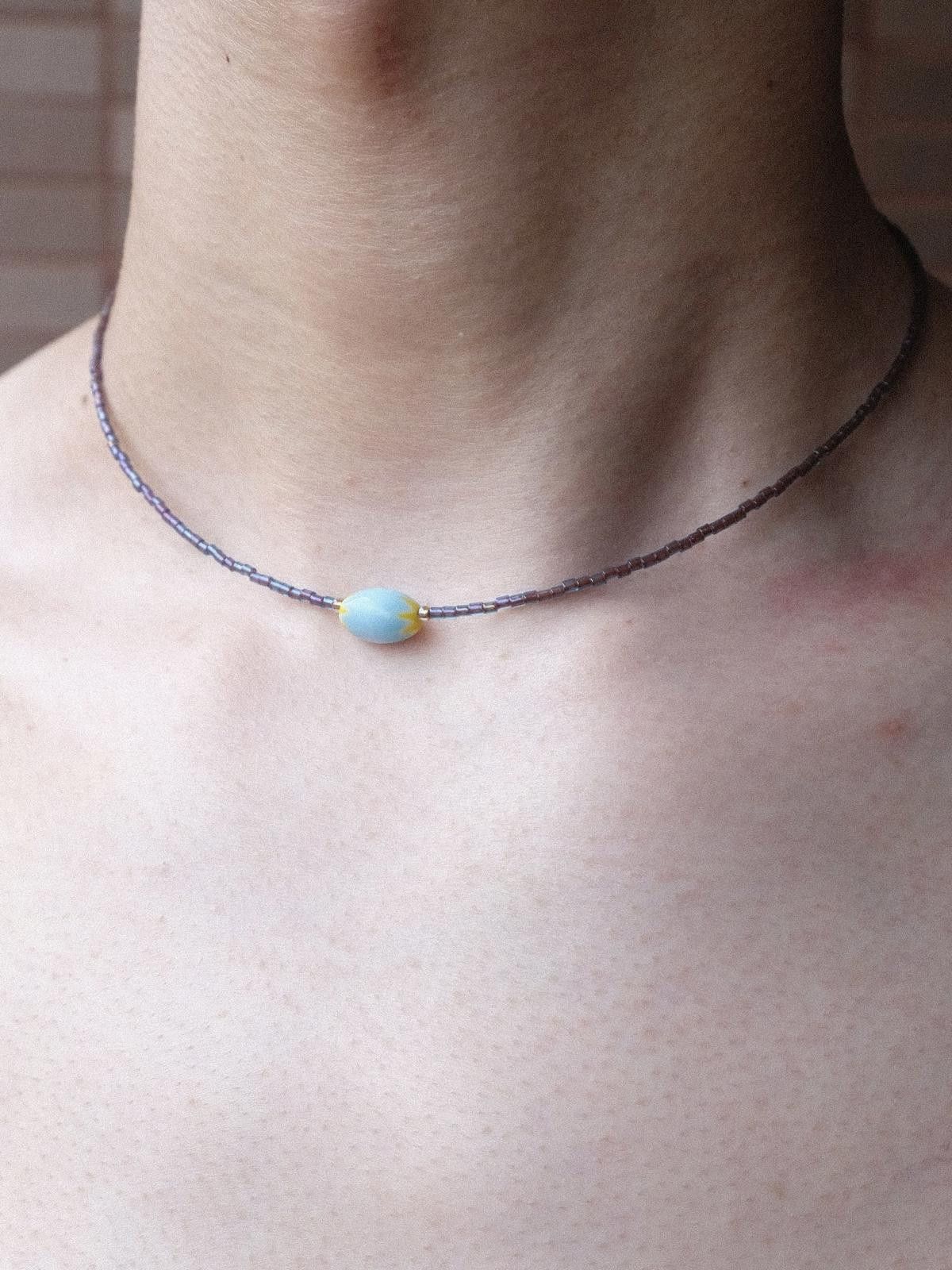 Handmade Handmade Millefiori Glass Seed Beads Necklace 16.1in Unisex Size ONE SIZE - 4 Thumbnail