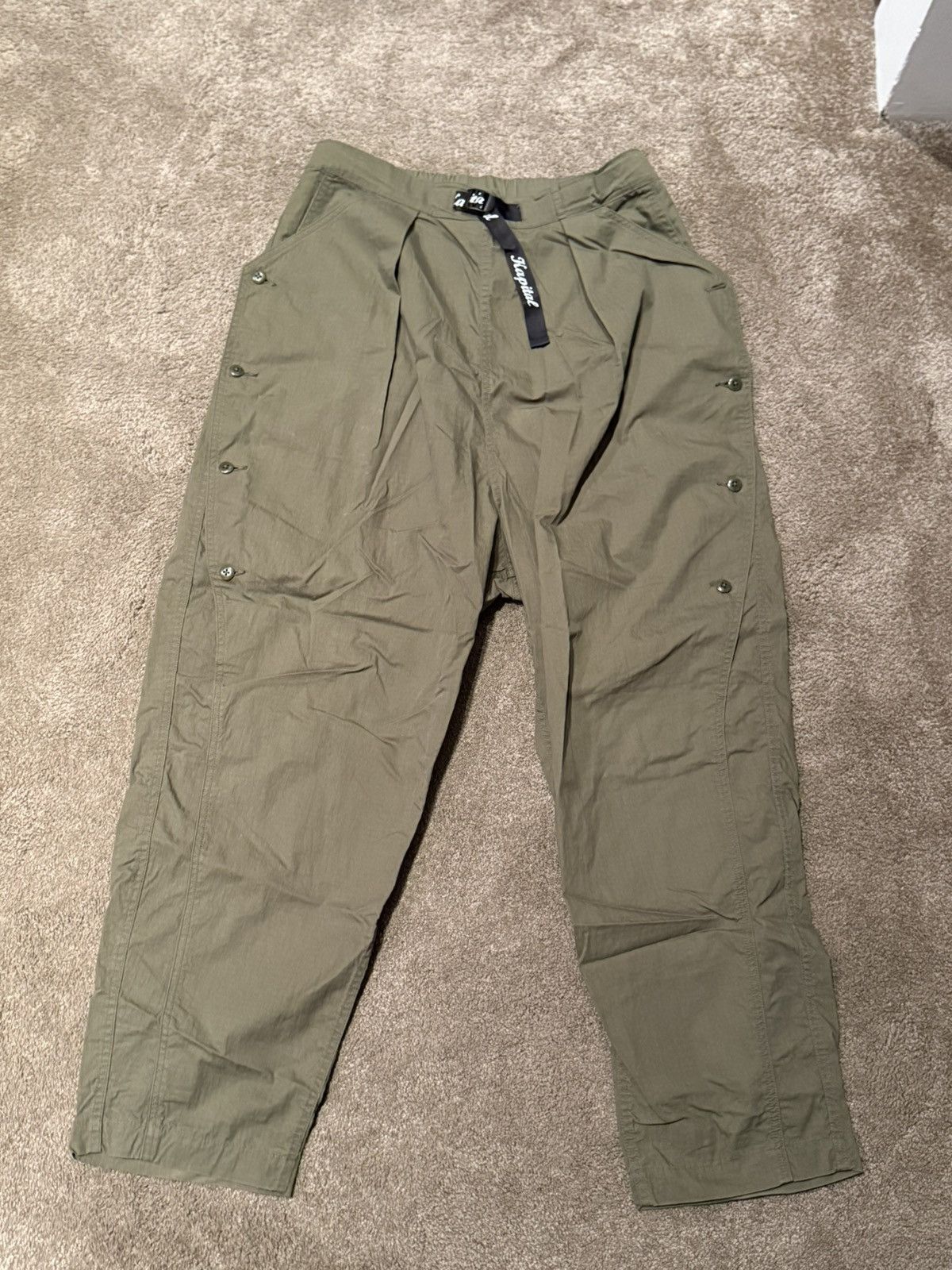 Kapital Kapital Wide Pants Elastic Waist Bungee Cargo Green Size US 32 / EU 48 - 1 Thumbnail