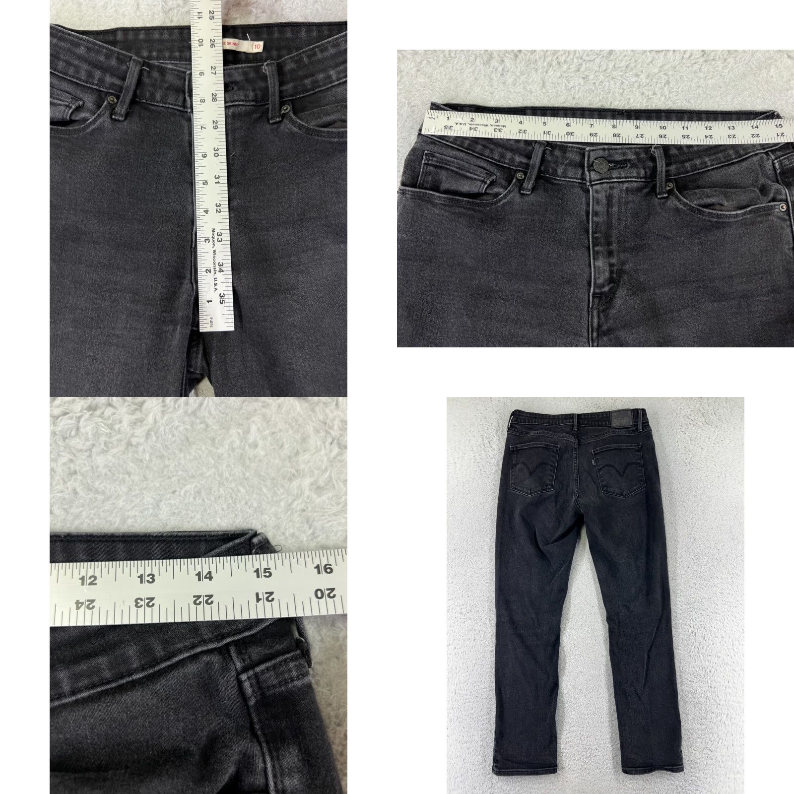 Levi's Levi's Jeans Women Black Denim Mid Skinny 29x28 Cotton Blend 10 Regular Size 32" / US 10 / IT 46 - 9 Thumbnail