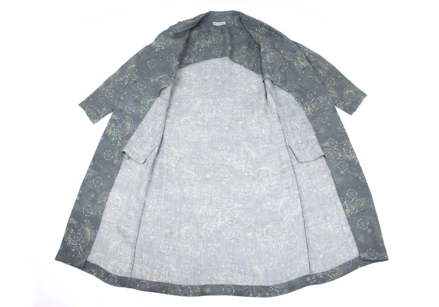 Issey Miyake Cyber Print Linen-Poly Summer Coat in Light Gray M Size US M / EU 48-50 / 2 - 9 Thumbnail