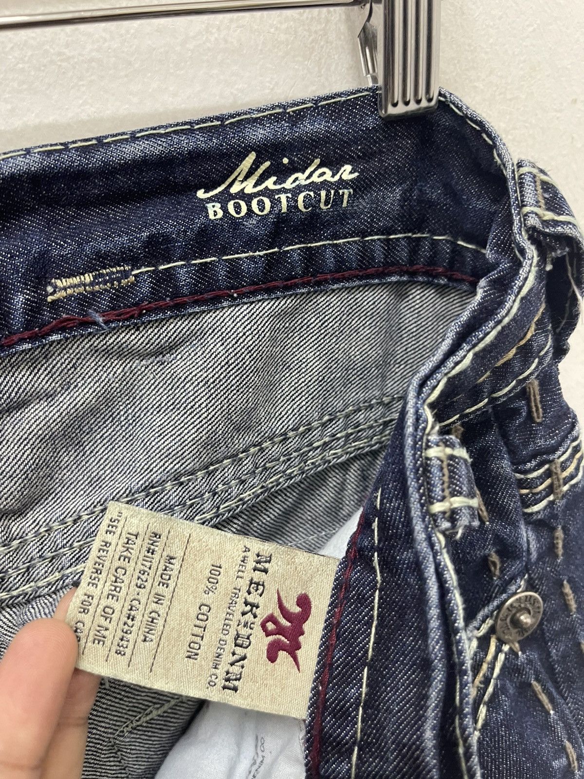 Mek Denim Rare Vintage MEK DENIM Affliction y2k Style Bootcut Flare Size US 31 - 16 Thumbnail