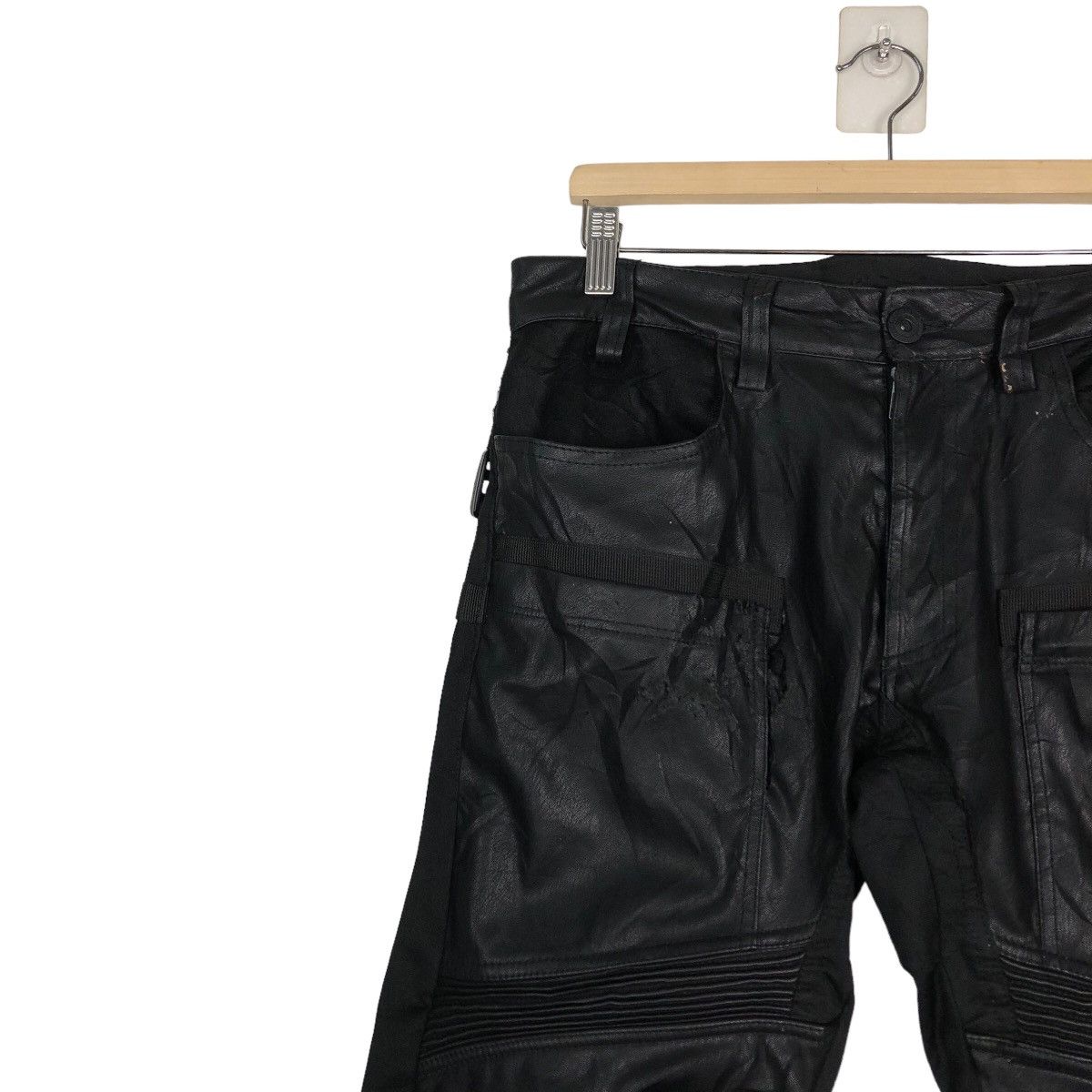 Hysteric Glamour 🔥Vintage Soft Leather Biker Pants Corduro Fabric Japan Size US 33 - 7 Thumbnail
