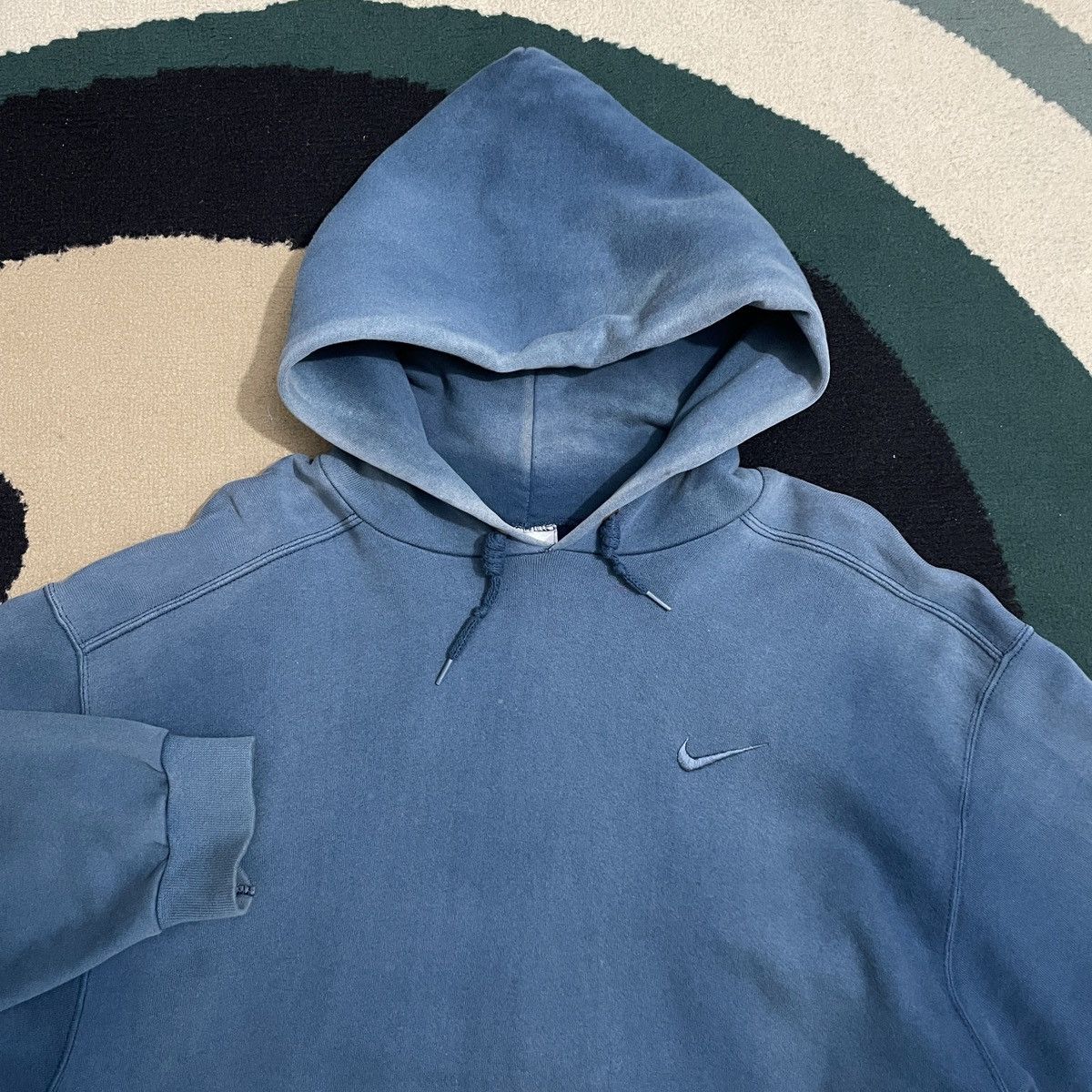 Japanese Brand 🔥 RARE 90s NIKE TONAL HOODIE MINI SWOOSH ✅ Size US L / EU 52-54 / 3 - 2 Thumbnail