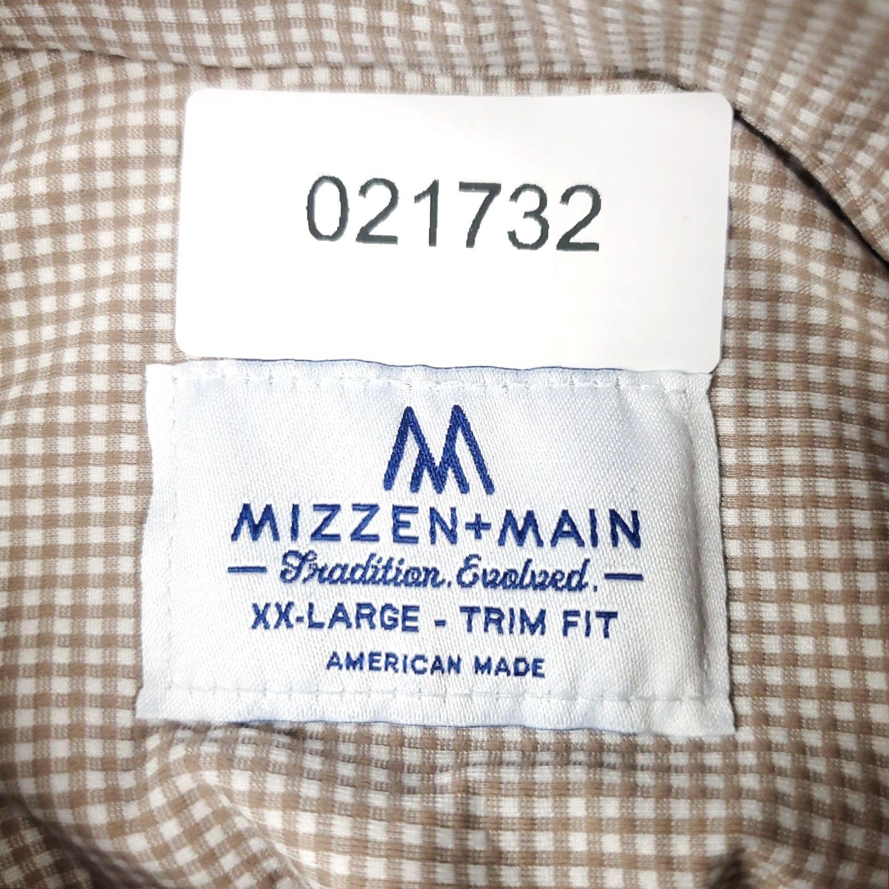 Mizzen+Main Mizzen+Main Shirt Mens 2XL Beige Plaid Button-Up Long Sleeve Casual Office Size US XXL / EU 58 / 5 - 7 Thumbnail