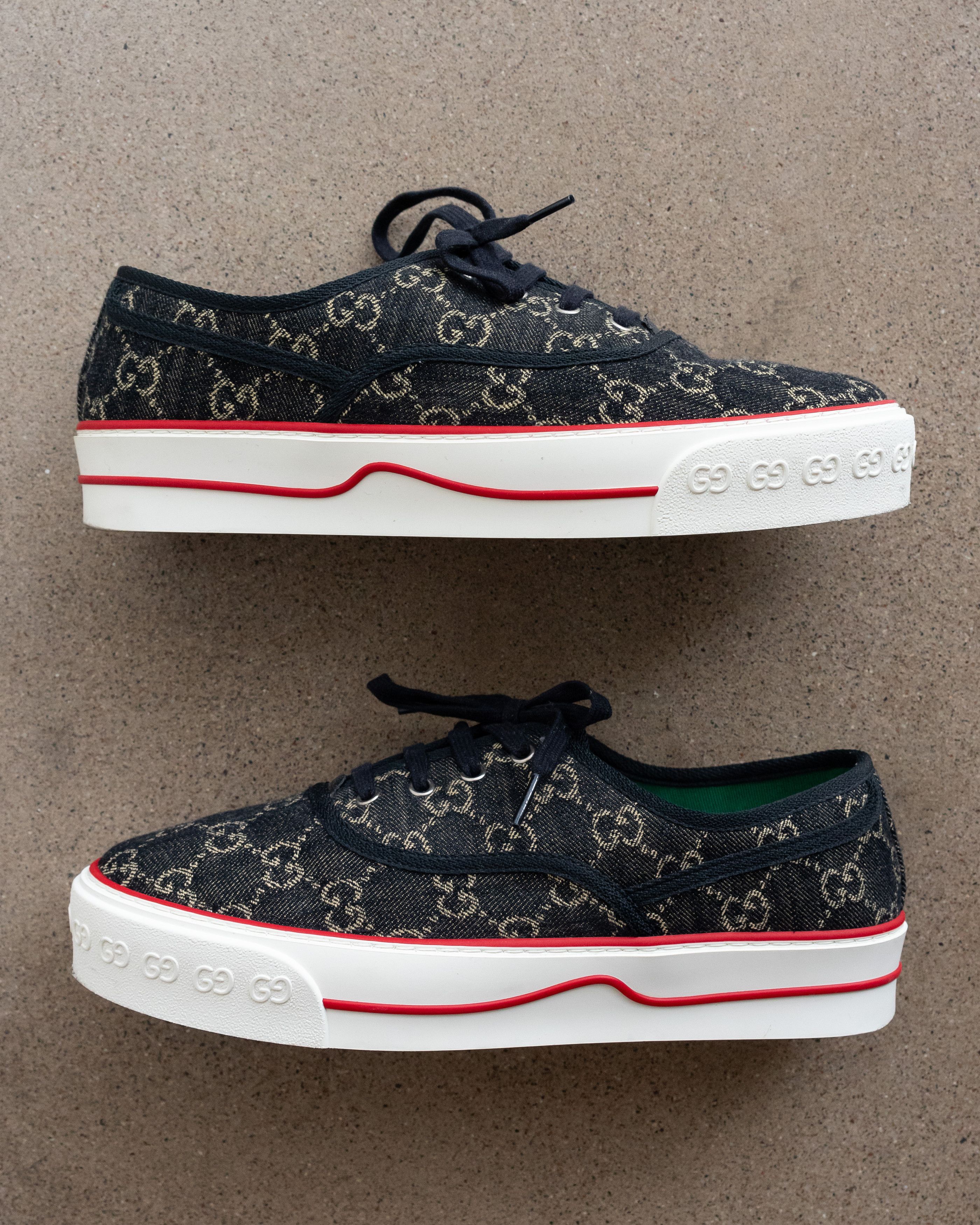 Gucci Gucci Tennis 1977 Sneaker Canvas GG Monogram Black Denim 9.5 Size US 9.5 / EU 42-43 - 5 Thumbnail
