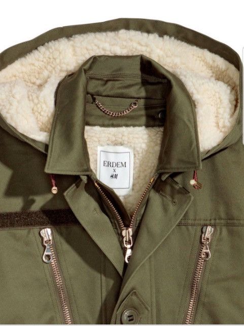 Erdem ERDEM H&M Men Pile Lined Cotton Parka Khaki Green Coat Size US M / EU 48-50 / 2 - 12 Thumbnail